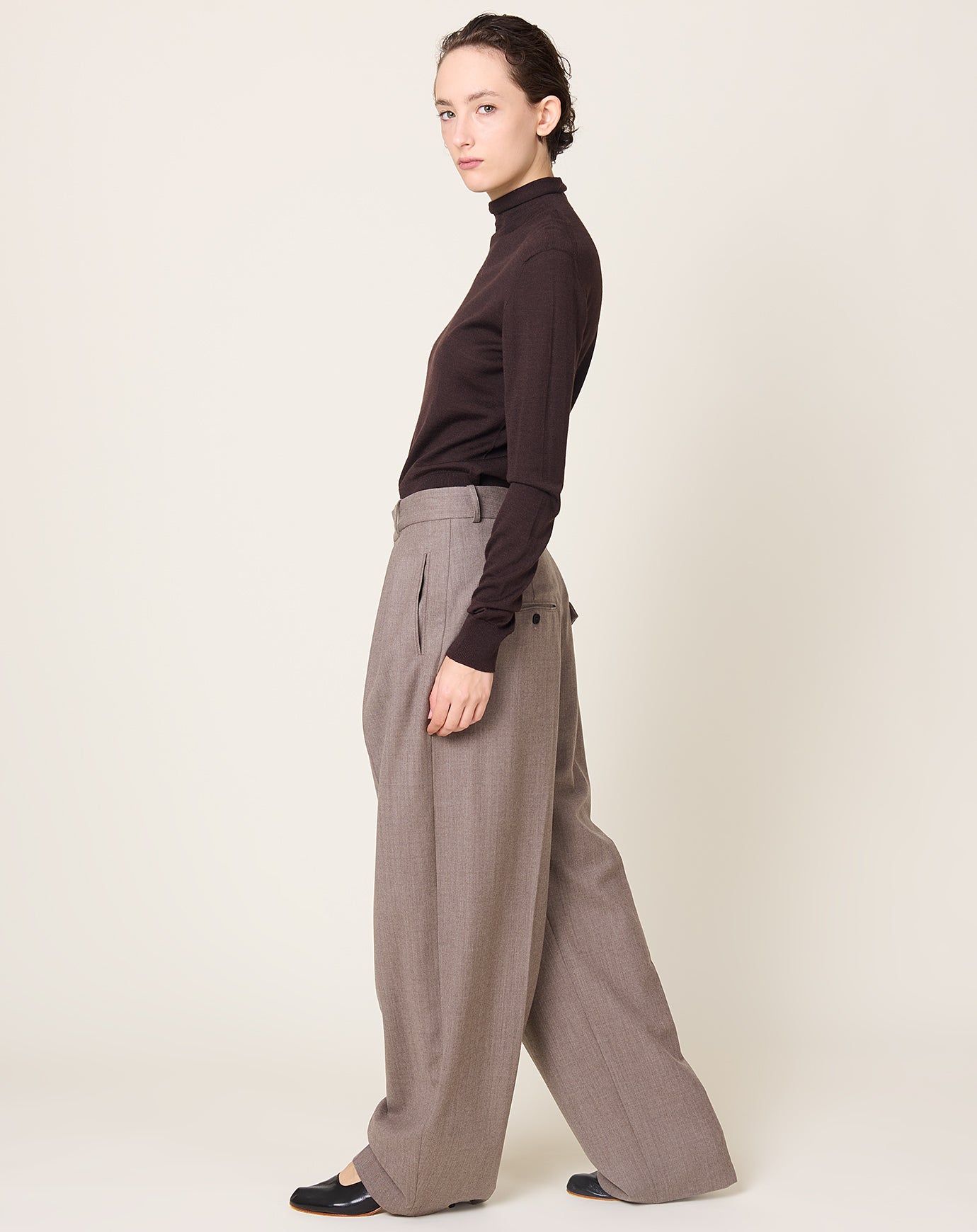 Kallmeyer Joel Pleated Trouser in Mocha