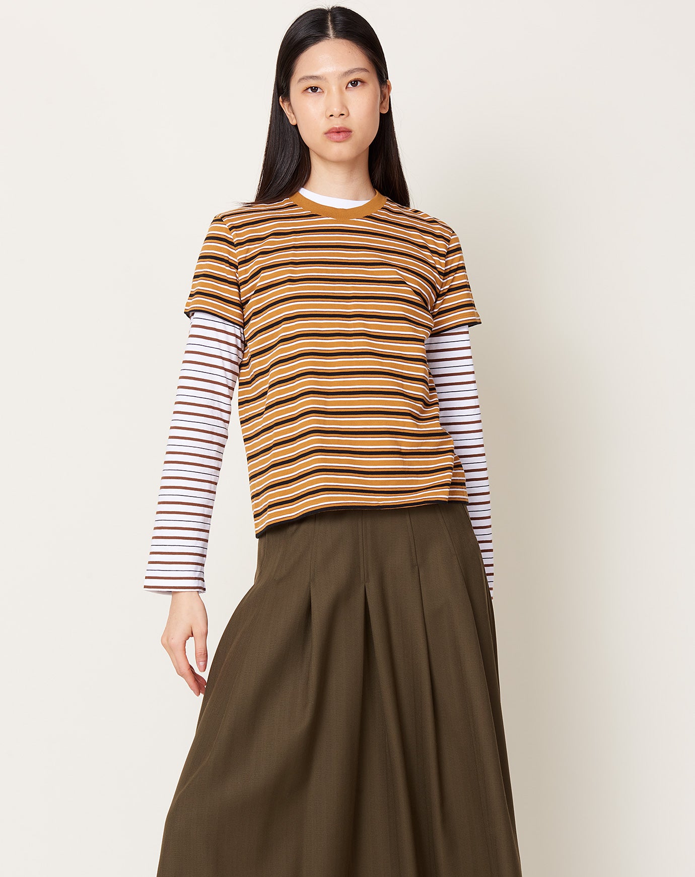 Kallmeyer Kenzie T-Shirt in Gold Multi Stripe