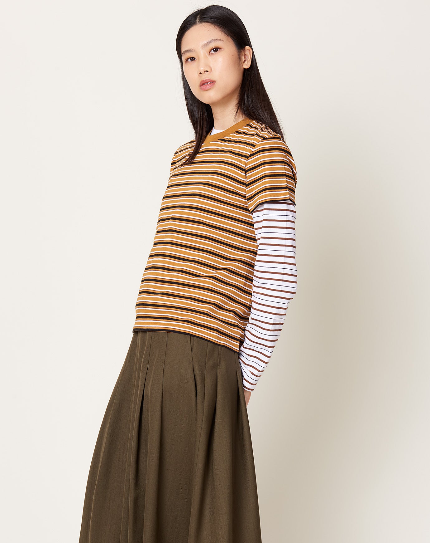 Kallmeyer Kenzie T-Shirt in Gold Multi Stripe