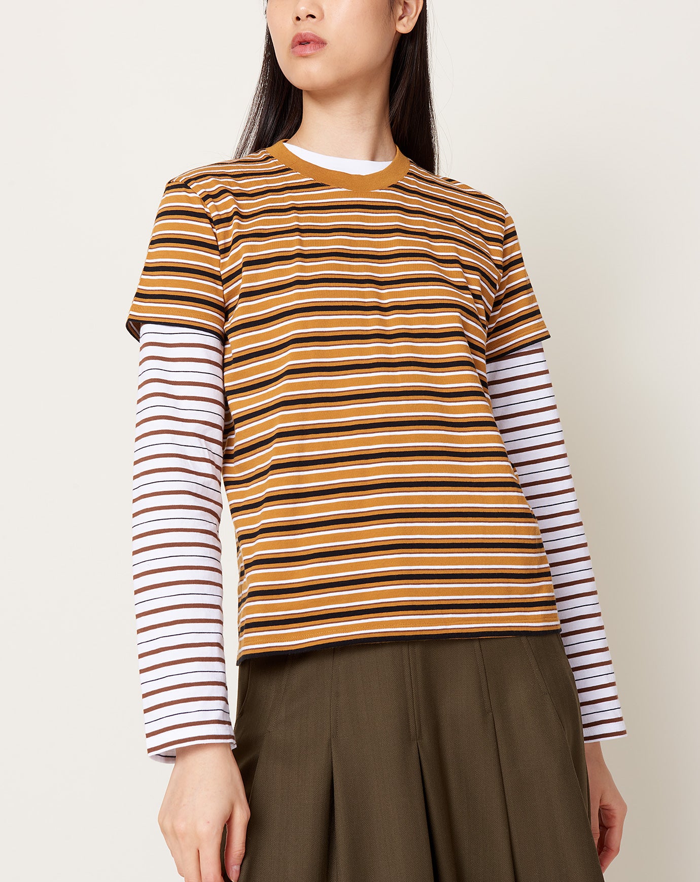 Kallmeyer Kenzie T-Shirt in Gold Multi Stripe