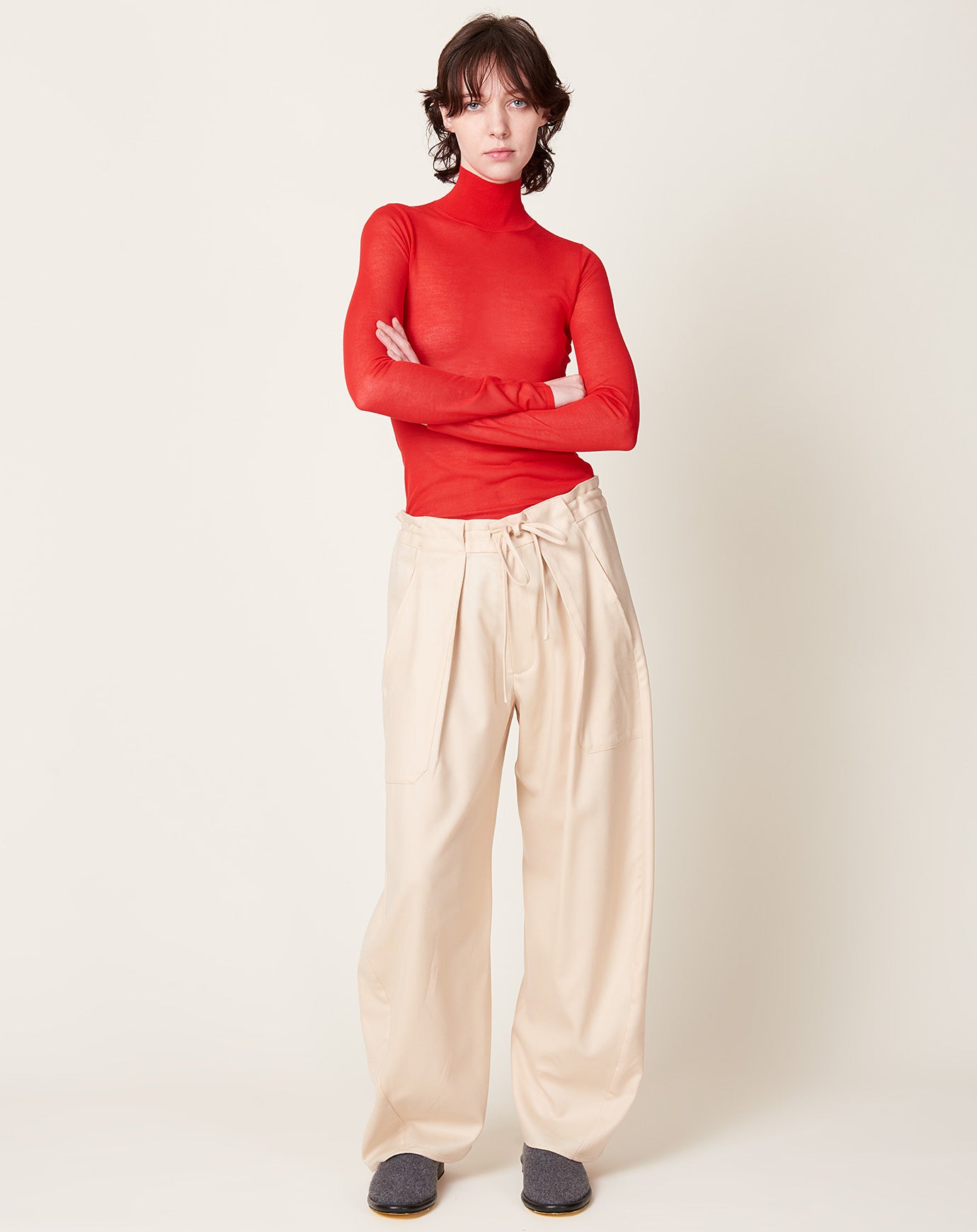 Kallmeyer Lyra Sheer Turtleneck in Scarlet