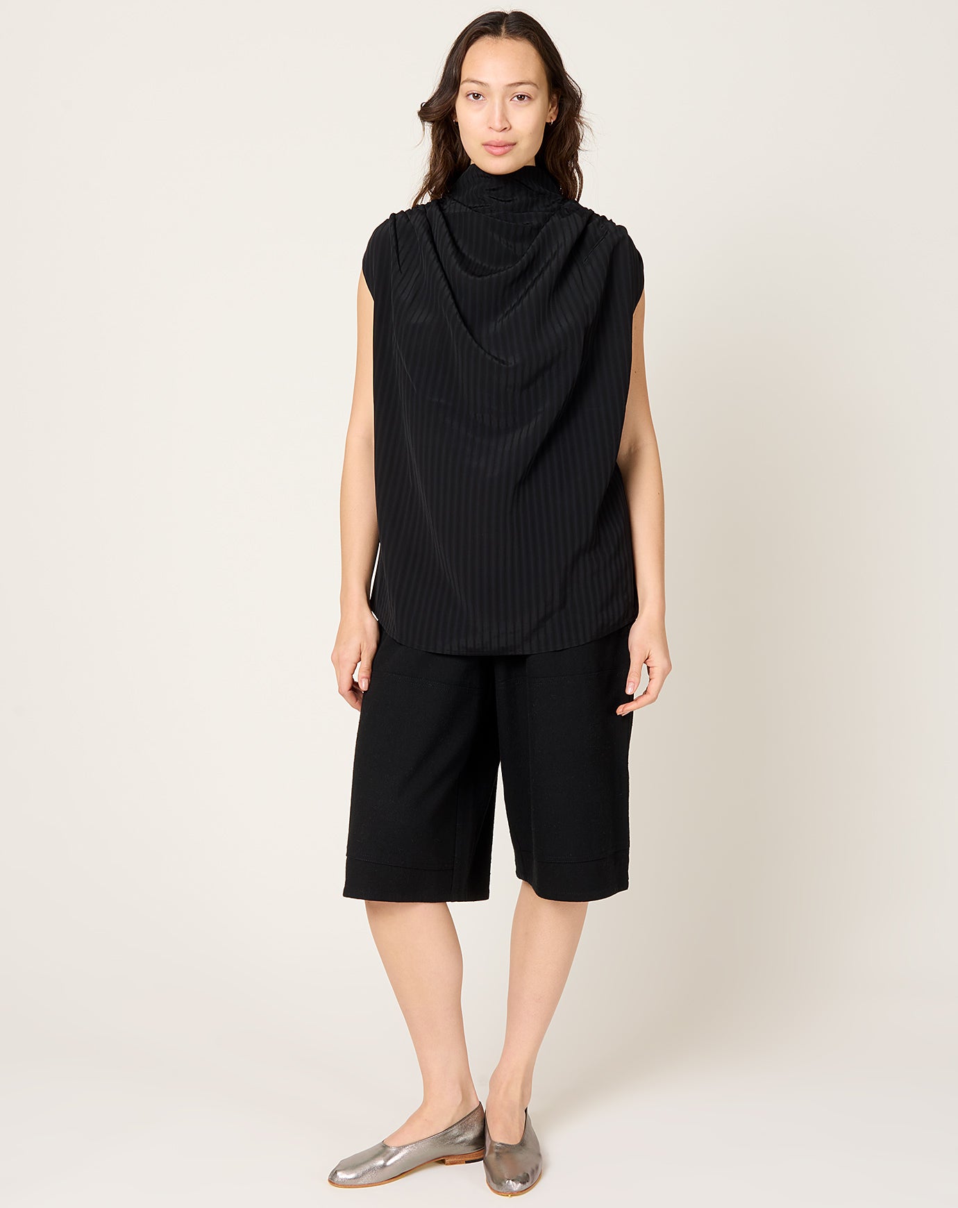 Kallmeyer Penny Draped Top in Striped Viscose