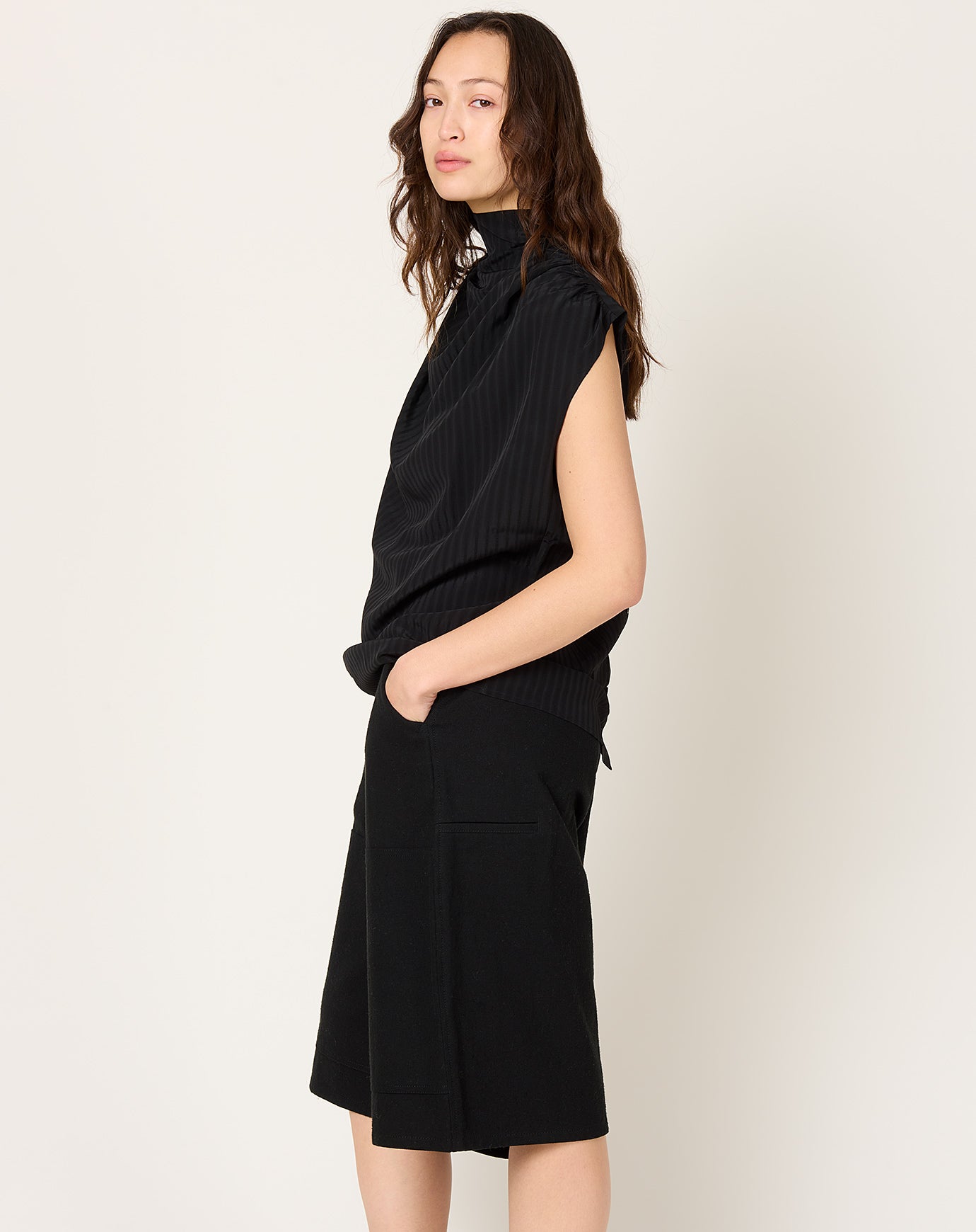 Kallmeyer Penny Draped Top in Striped Viscose