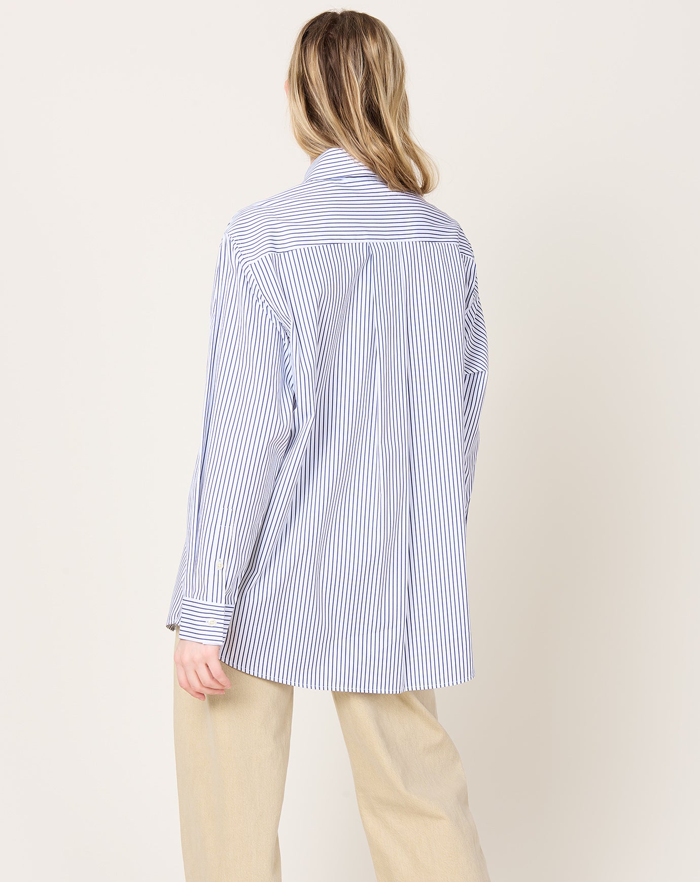 Kallmeyer Signature Button Down in Navy & White Stripe