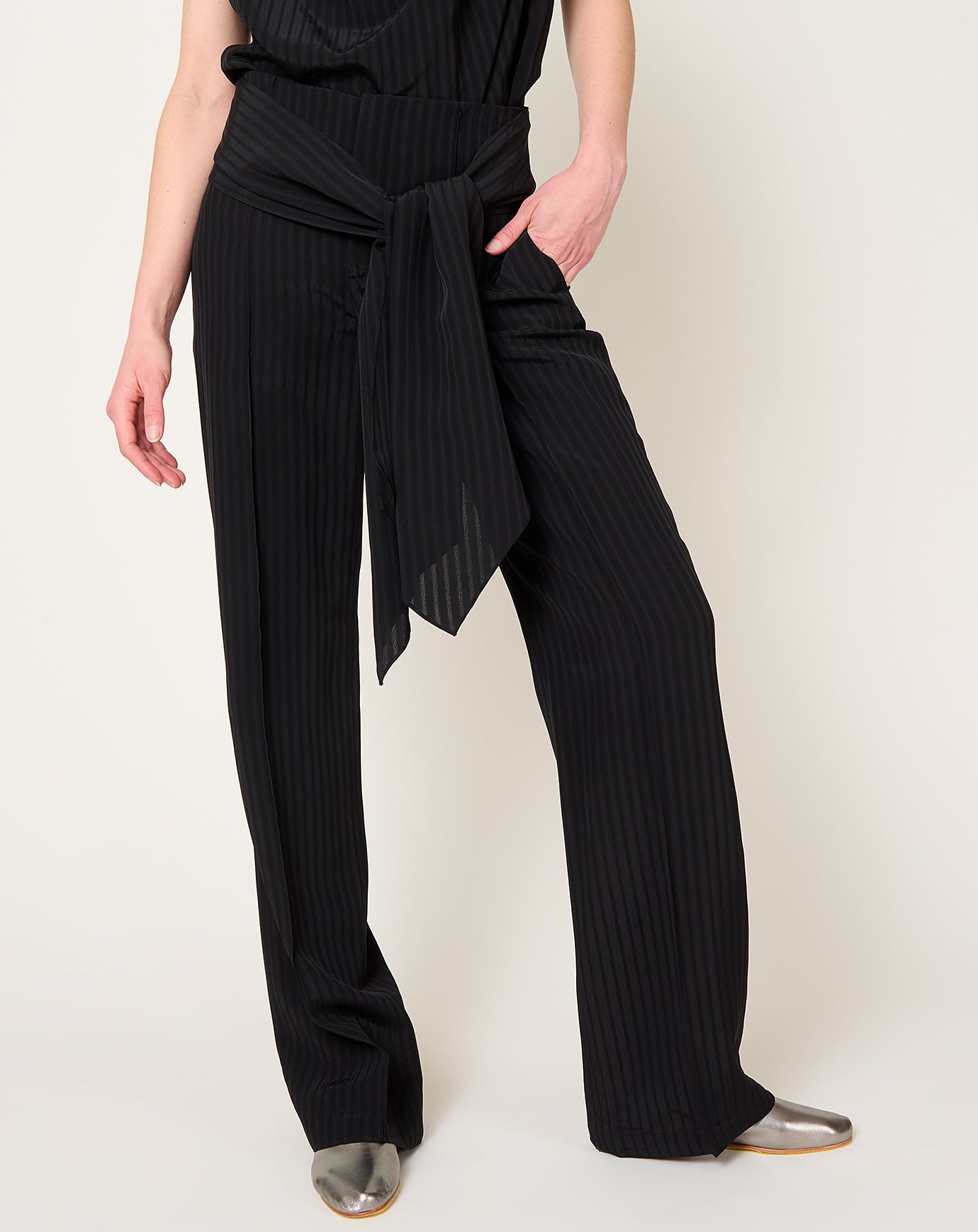 Kallmeyer Ulla Tie Trouser in Striped Shadow