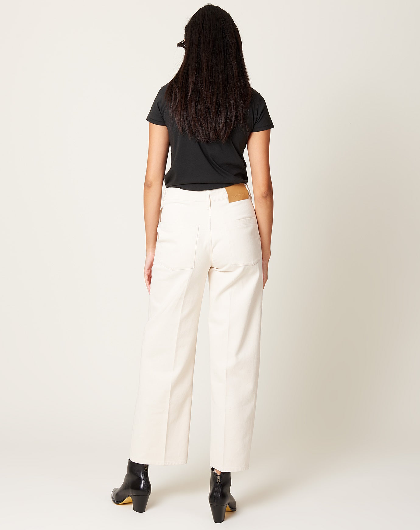 Kallmeyer Wide Leg Column Jeans in Ecru