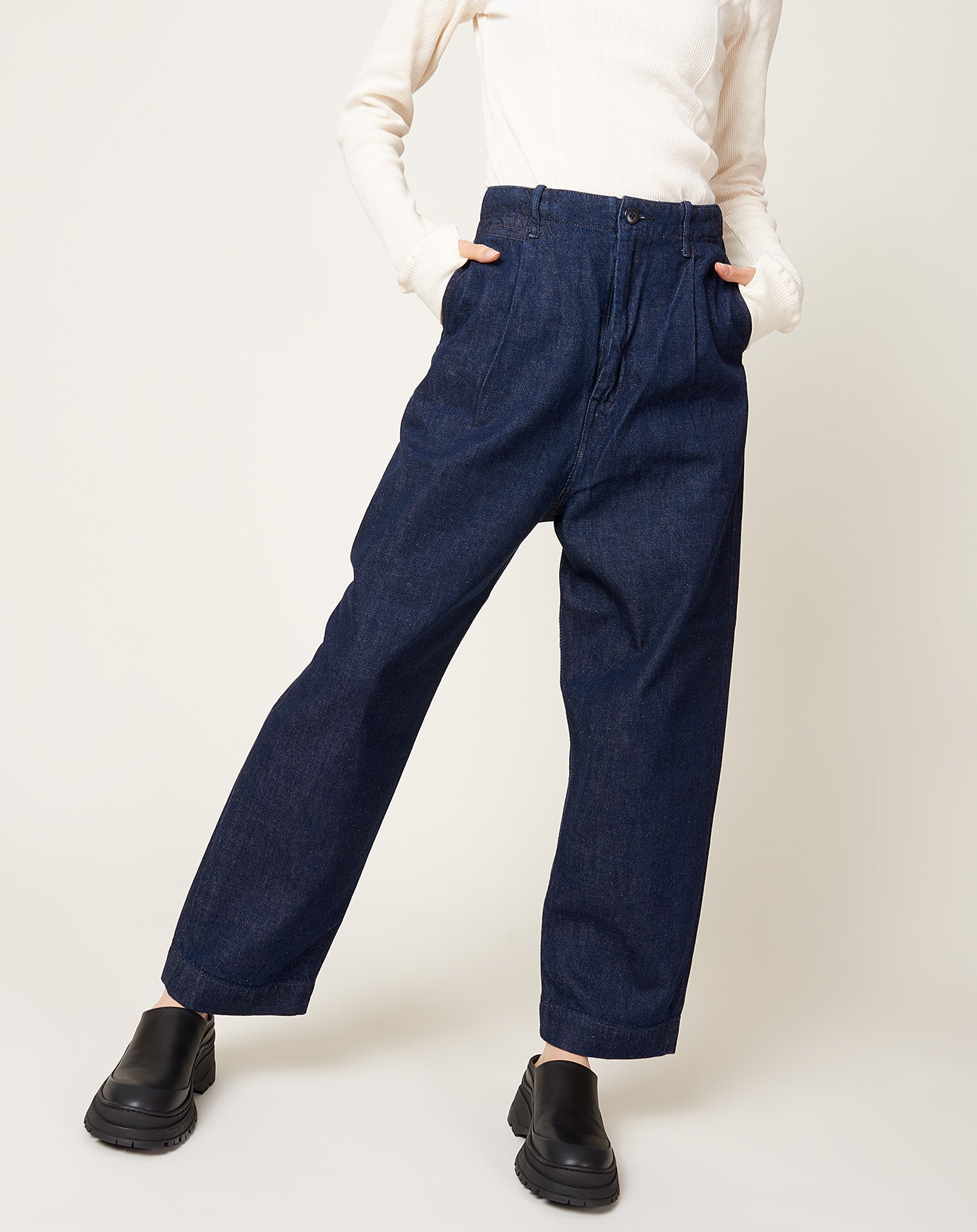 Kapital 11.5oz Denim High Waisted NIME Pants (OW) IDG