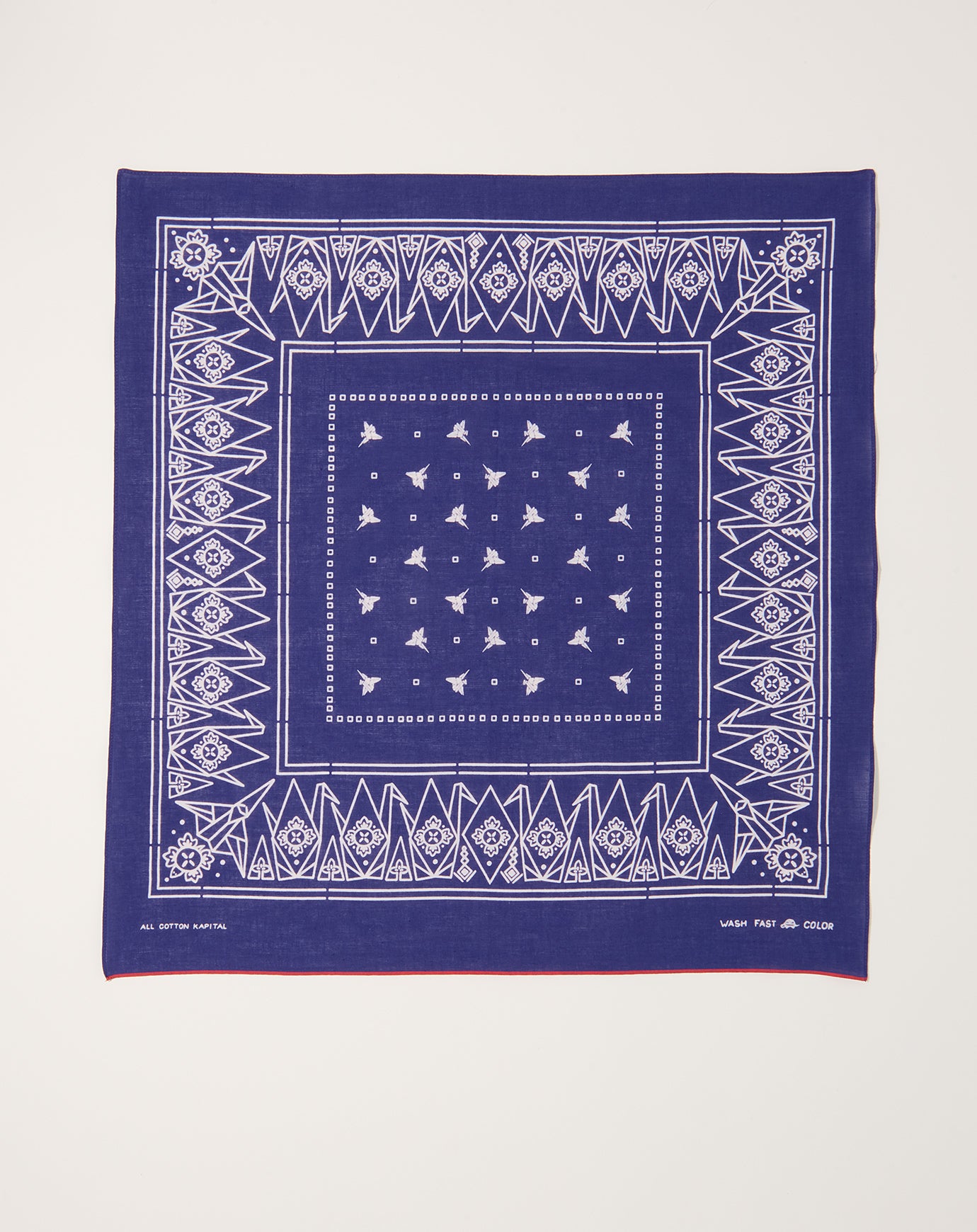 Kapital Fastcolor Selvedge Bandanna (ORIGAMI) in Purple