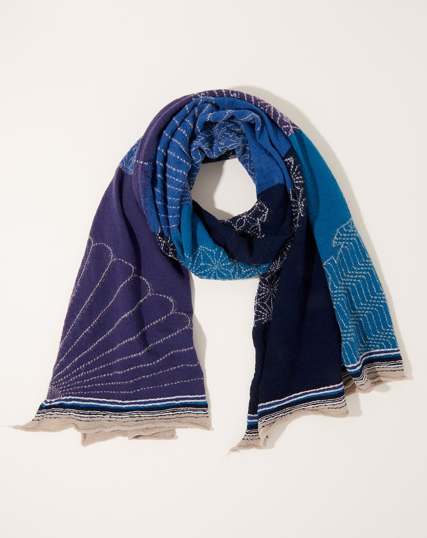 Kapital Fulling Wool Scarf FUROSHIKI in Blue