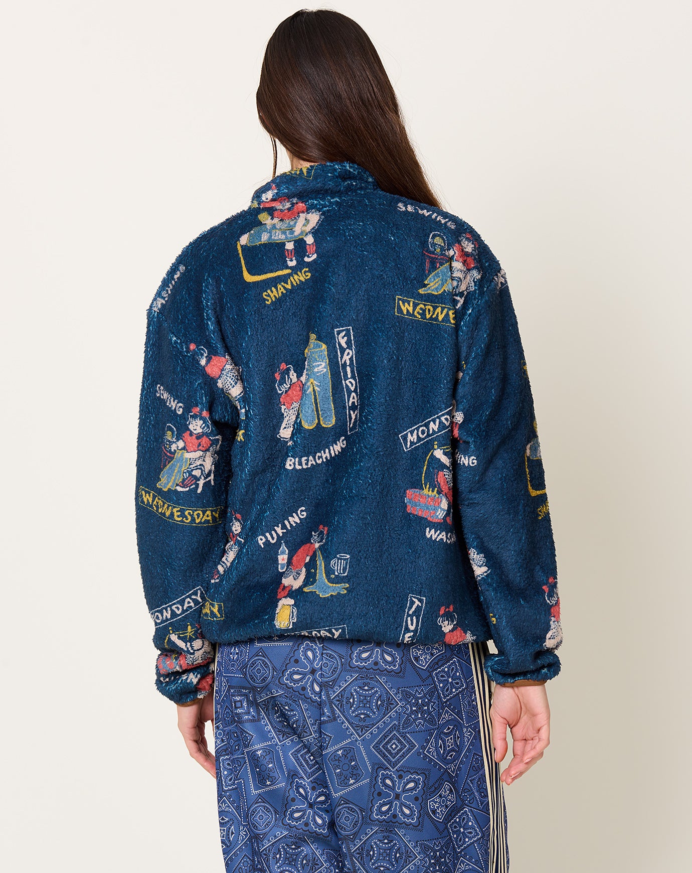 Kapital KOUNTRY CALENDAR Fleece Pullover in Navy