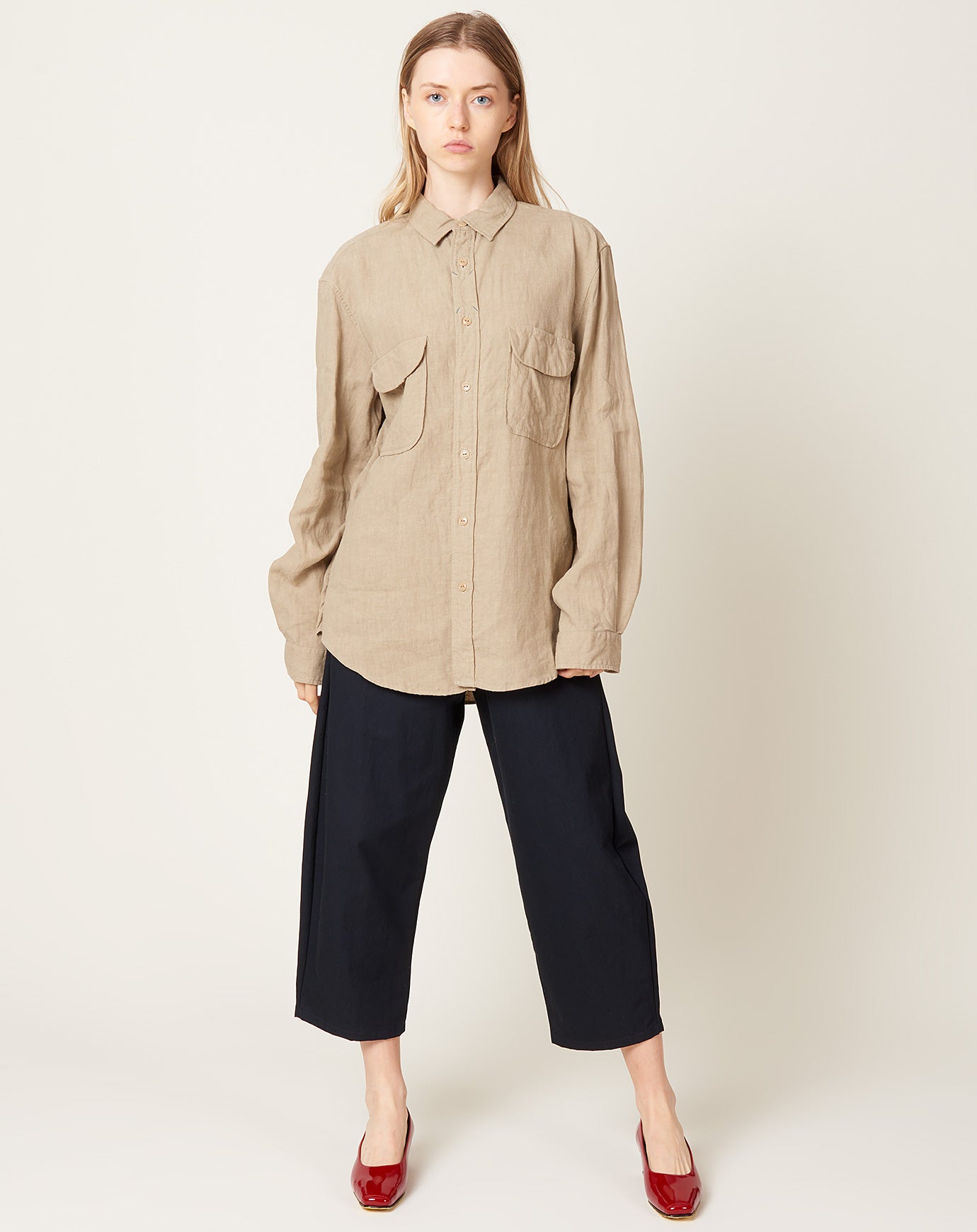 Kapital Linen CLIP Shirt in Beige