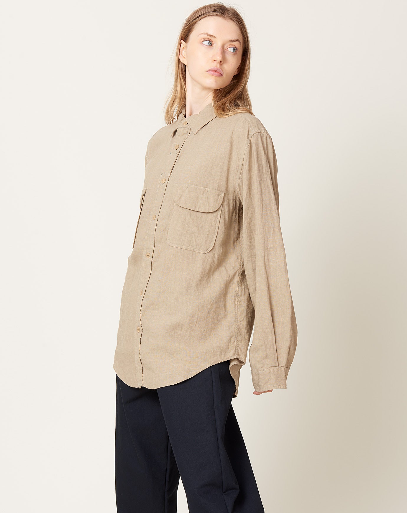 Kapital Linen CLIP Shirt in Beige