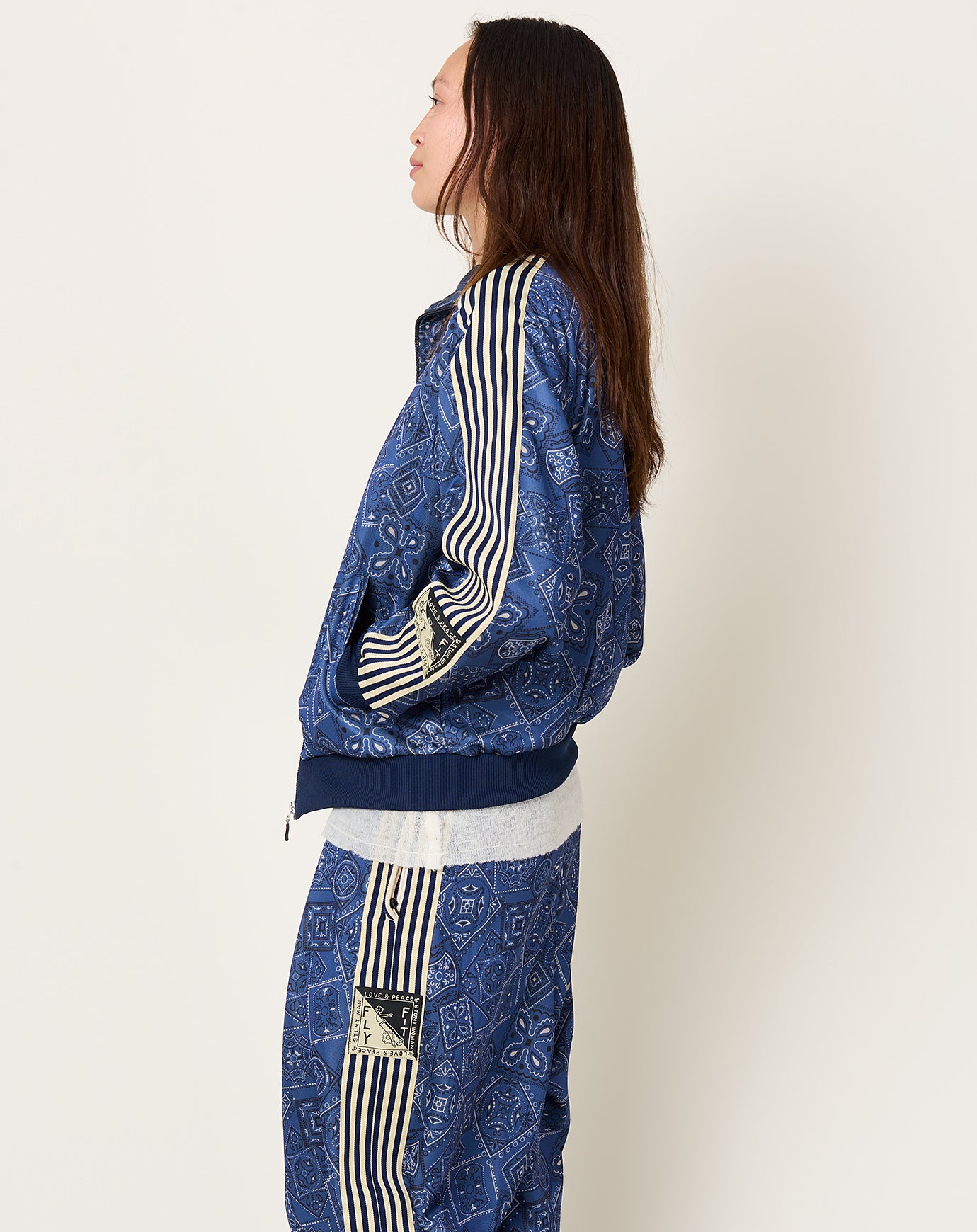 Kapital COOKIE Bandana Track JKT in Navy