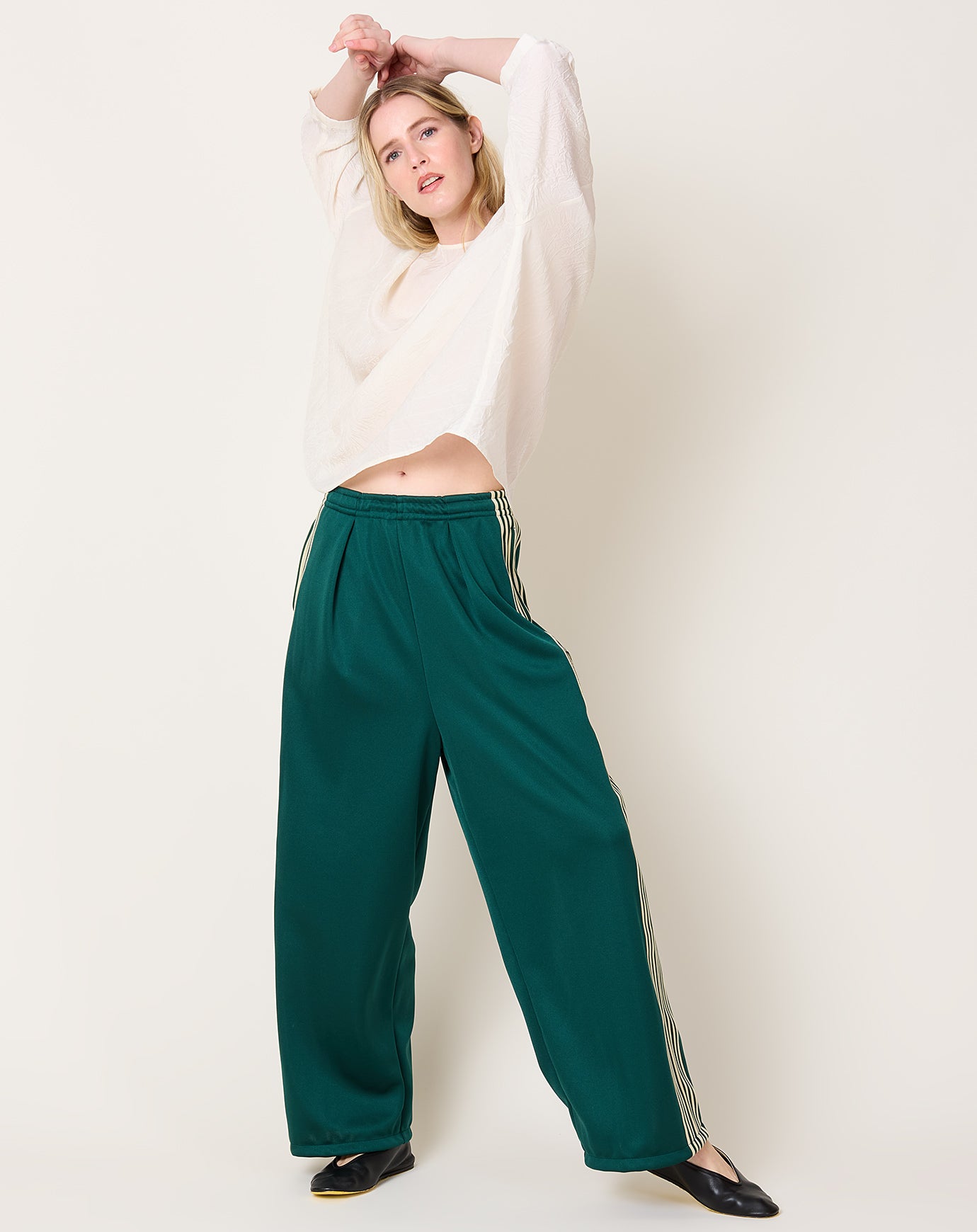 Kapital Stuntman&woman Baggy Track Pants in Green