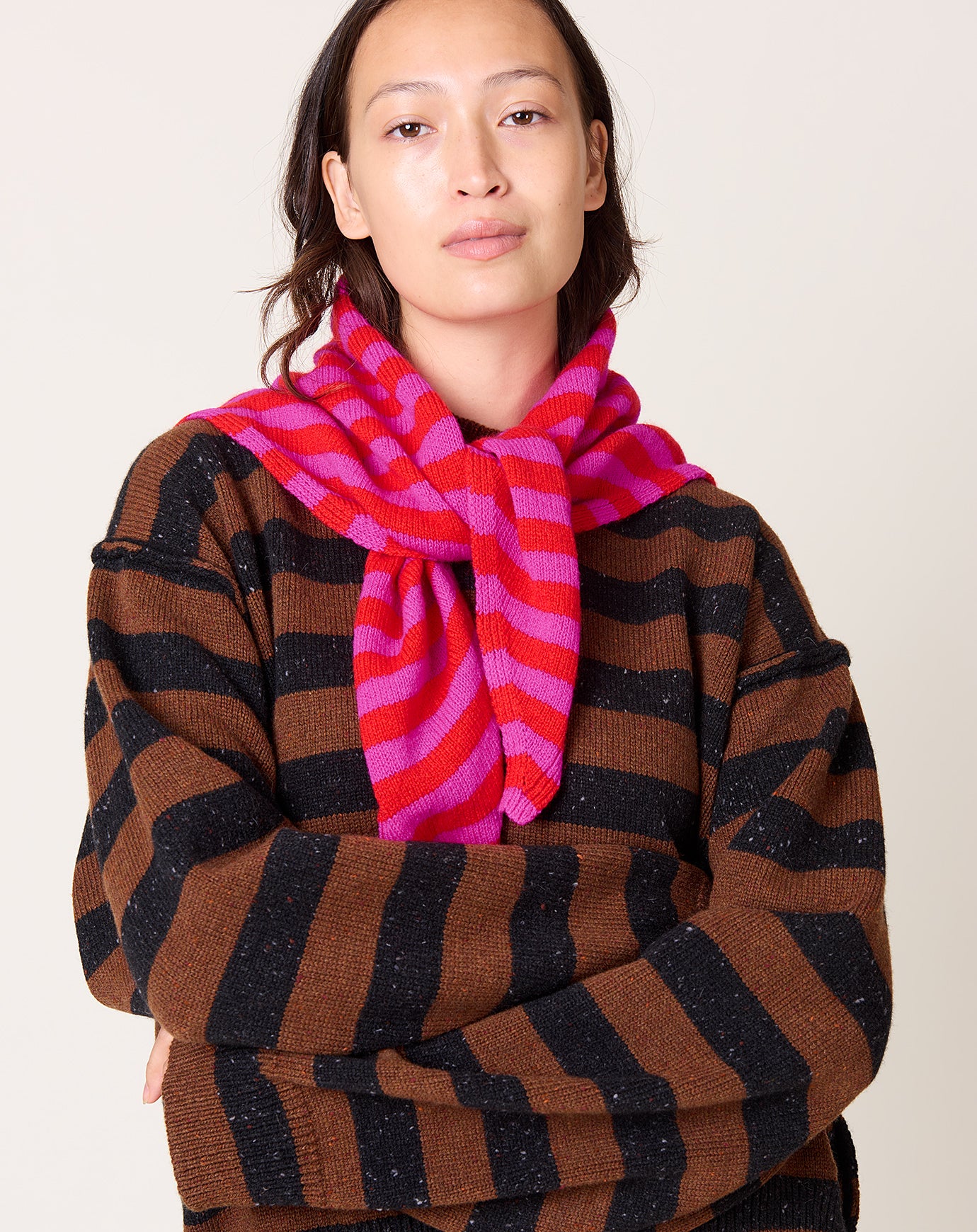La Fetiche Liva Scarf in Red/Pink