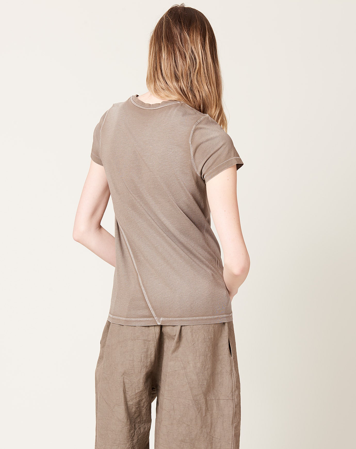 Lauren Manoogian Bias Baby Tee in Washed Wood