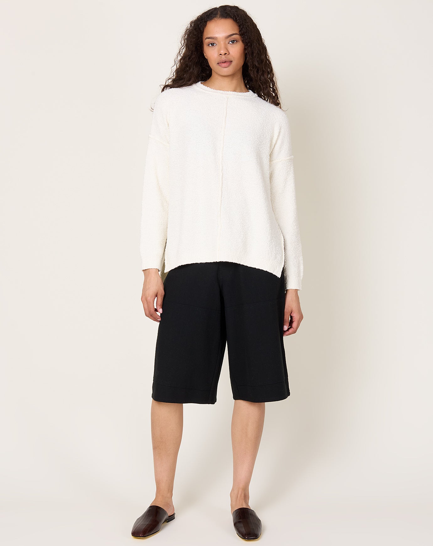 Lauren Manoogian Boucle Crewneck in White