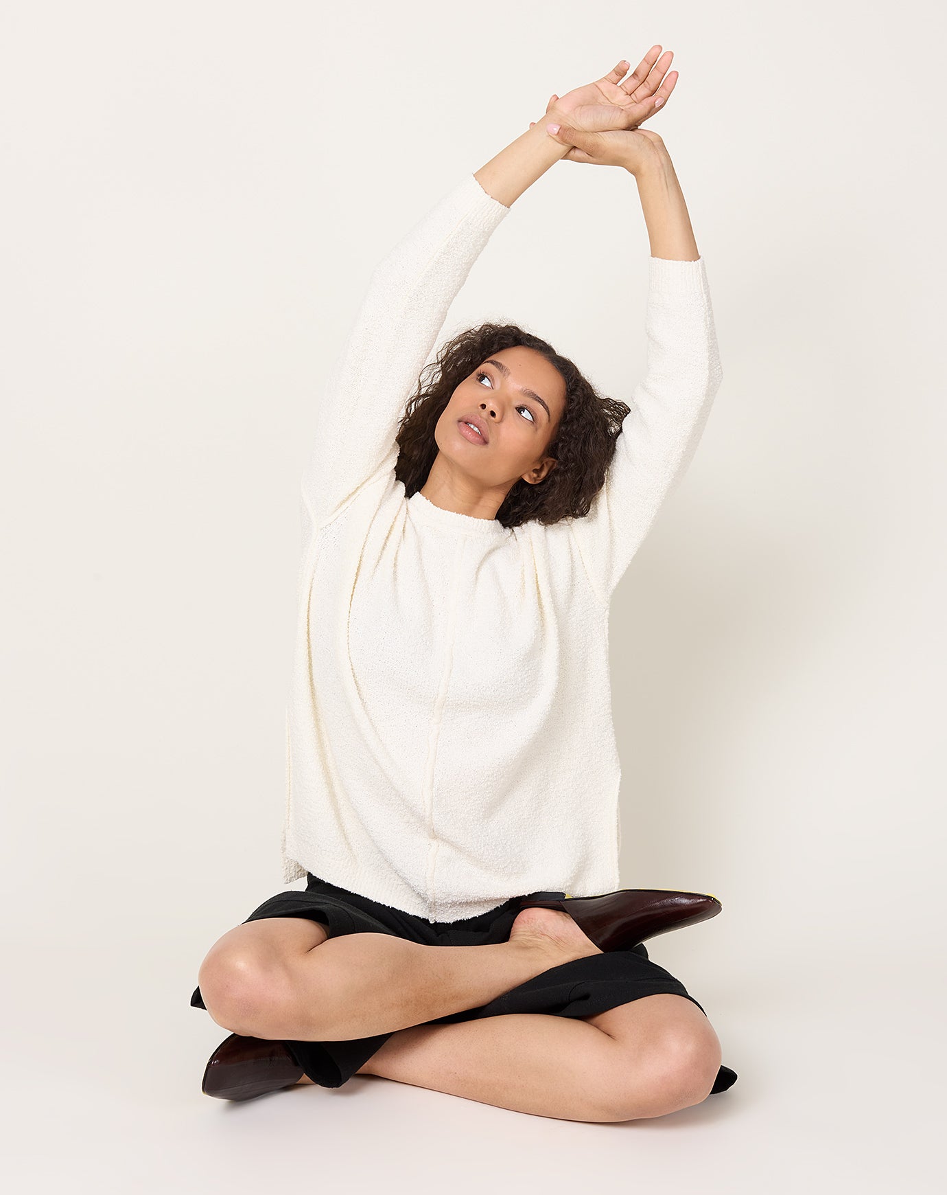 Lauren Manoogian Boucle Crewneck in White