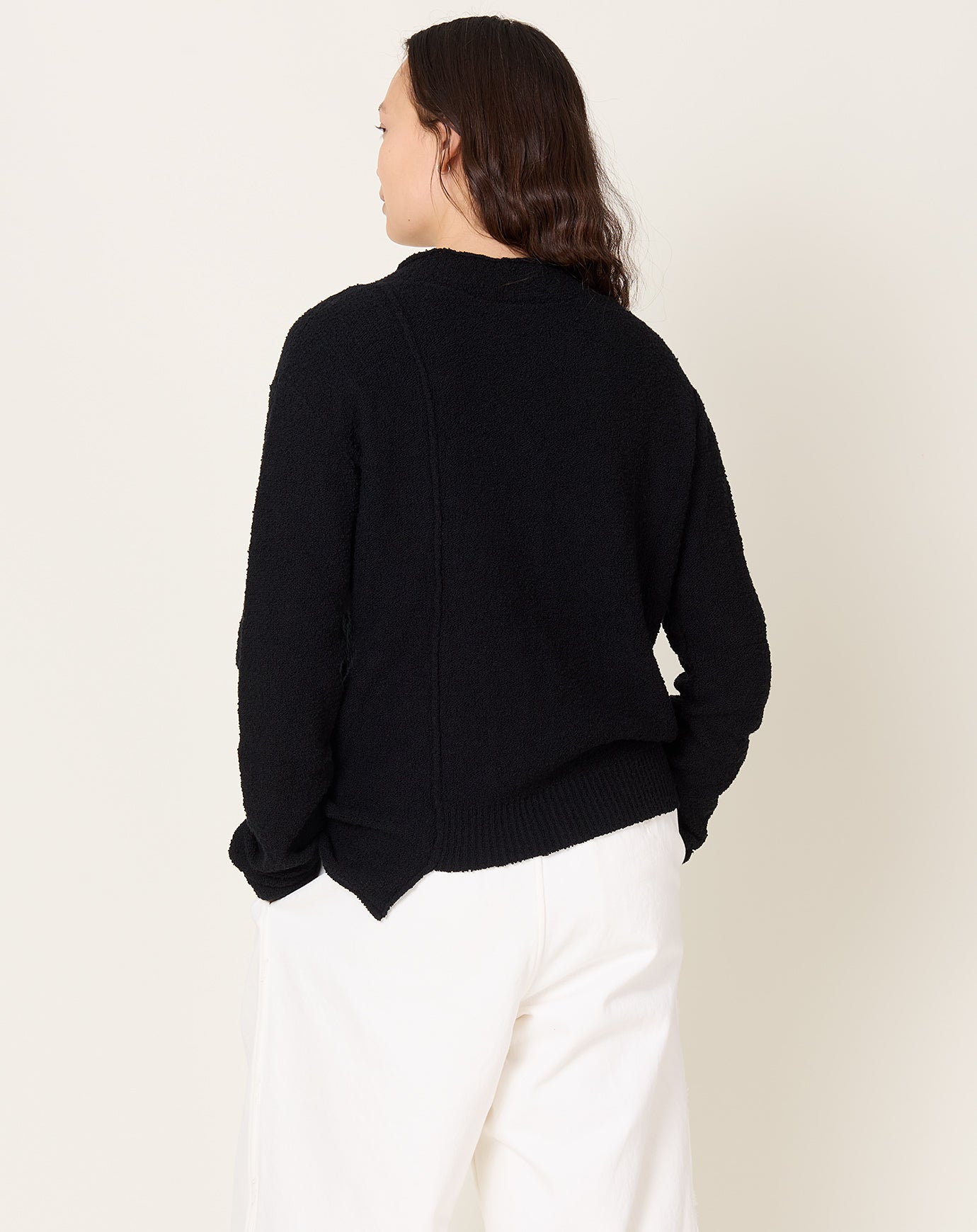 Lauren Manoogian Boucle V Neck in Black