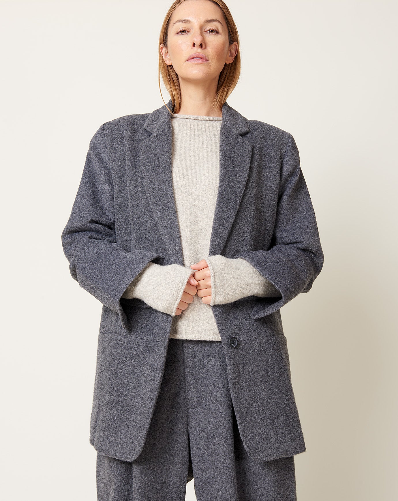 Lauren Manoogian Brushed Blazer in Charcoal