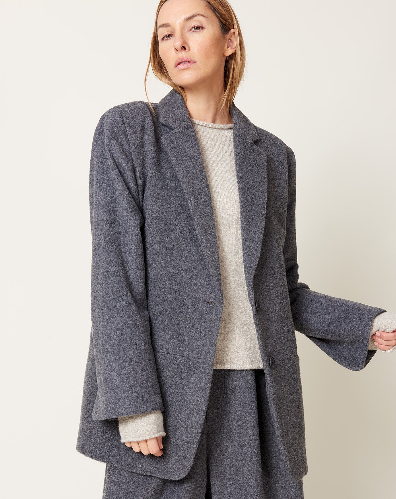 Lauren Manoogian Brushed Blazer in Charcoal