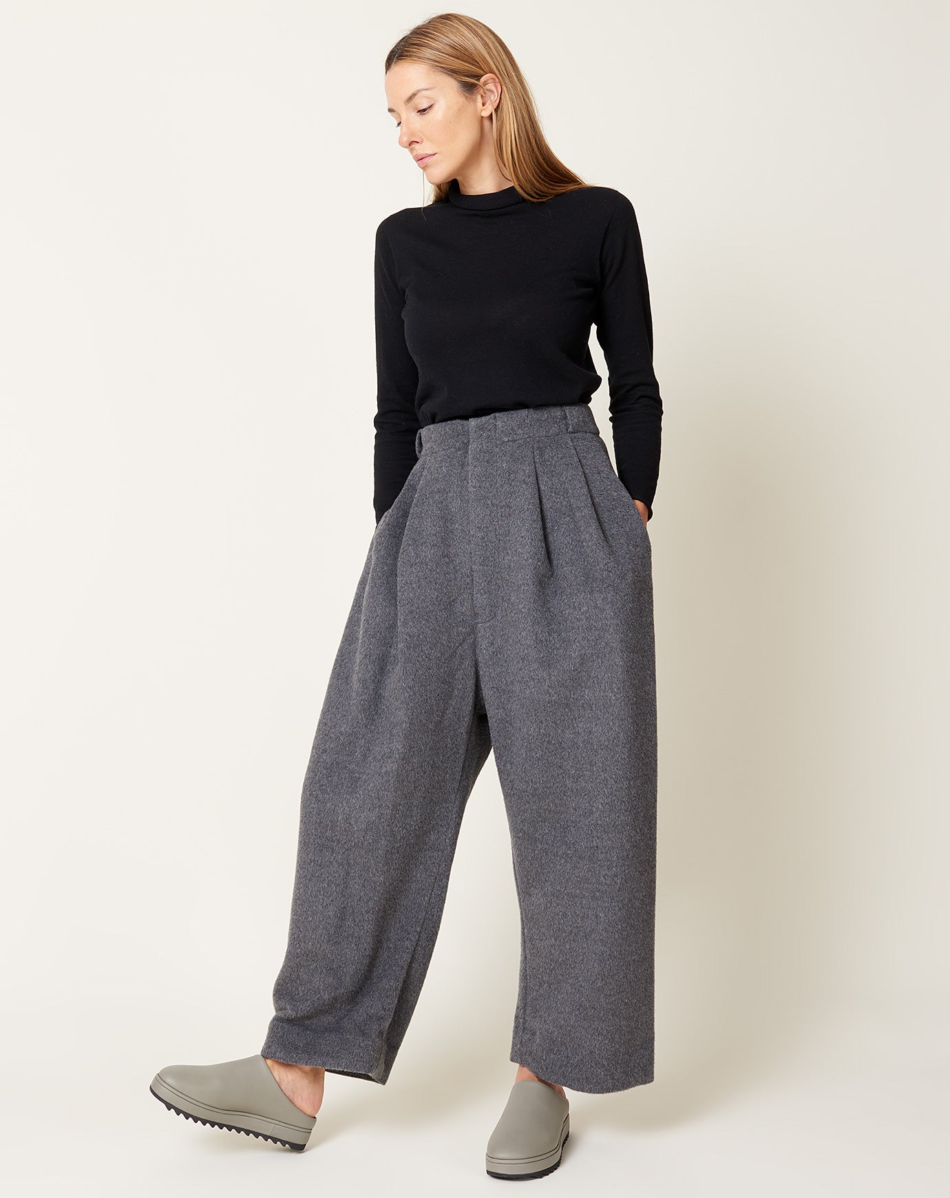 Lauren Manoogian Brushed Trouser in Charcoal