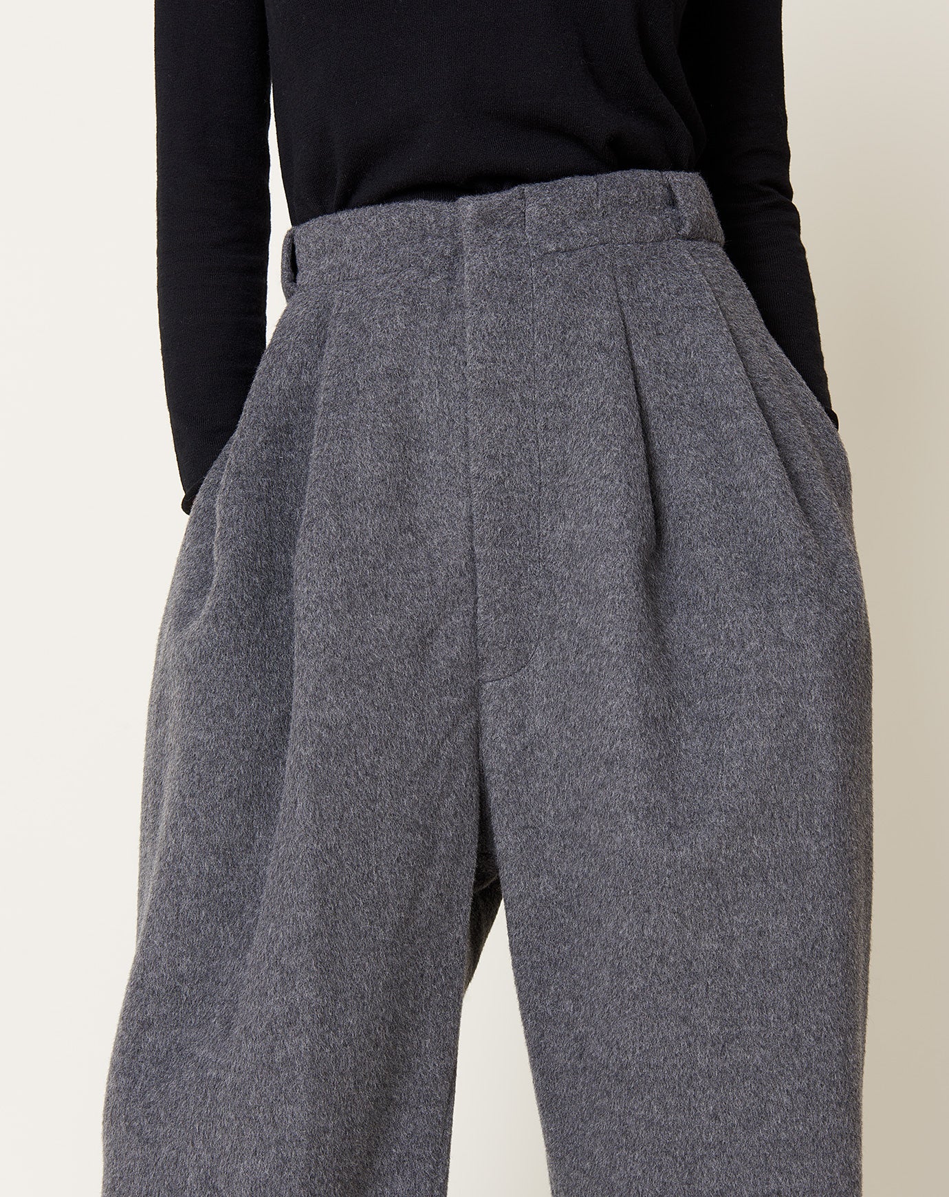 Lauren Manoogian Brushed Trouser in Charcoal