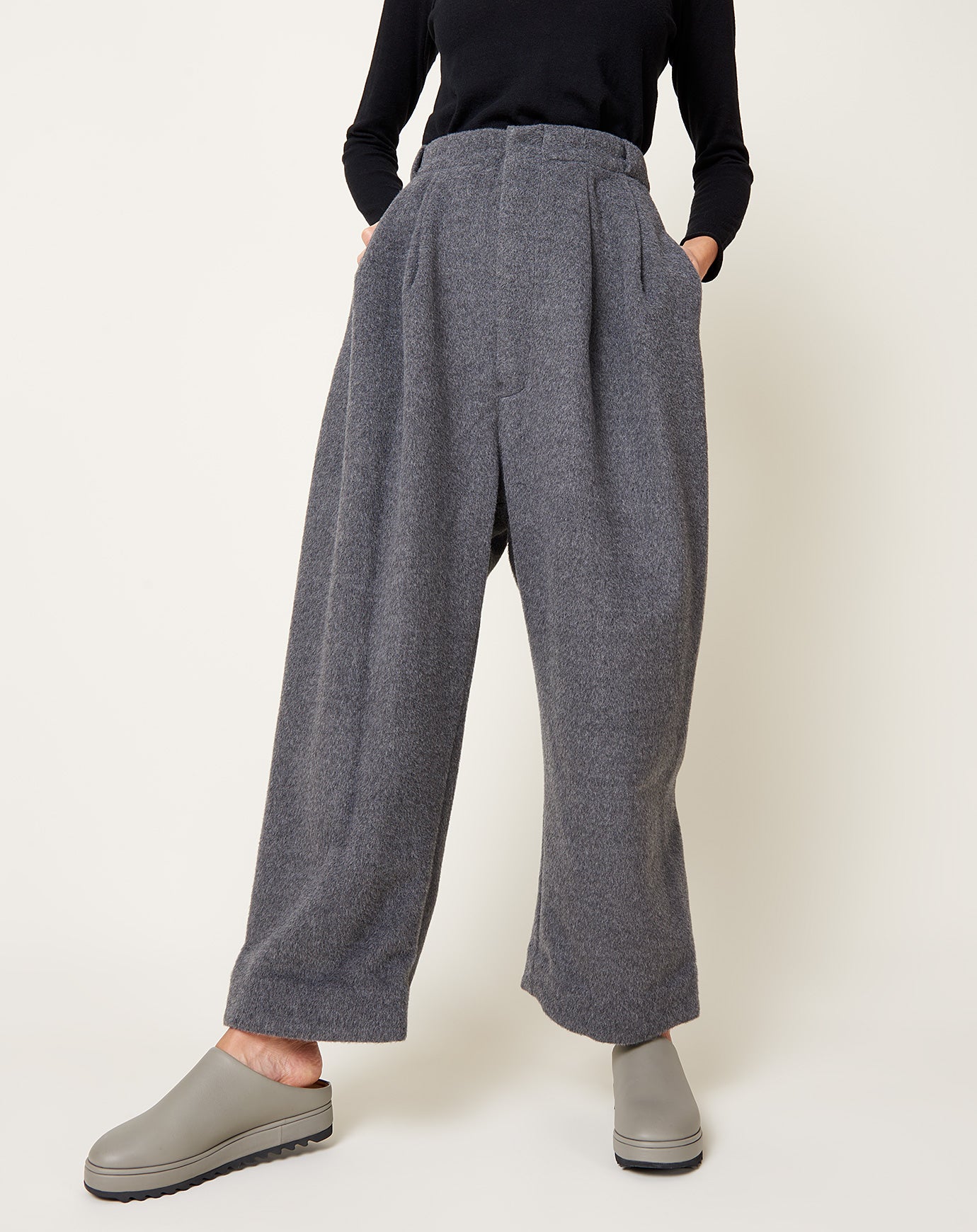 Lauren Manoogian Brushed Trouser in Charcoal