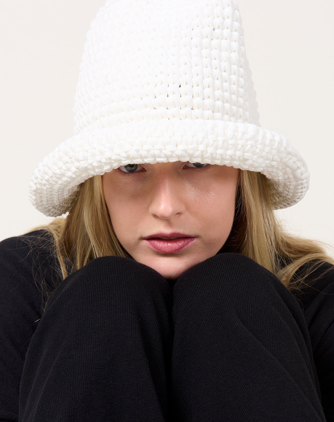 Lauren Manoogian Crochet Jersey Hat in White