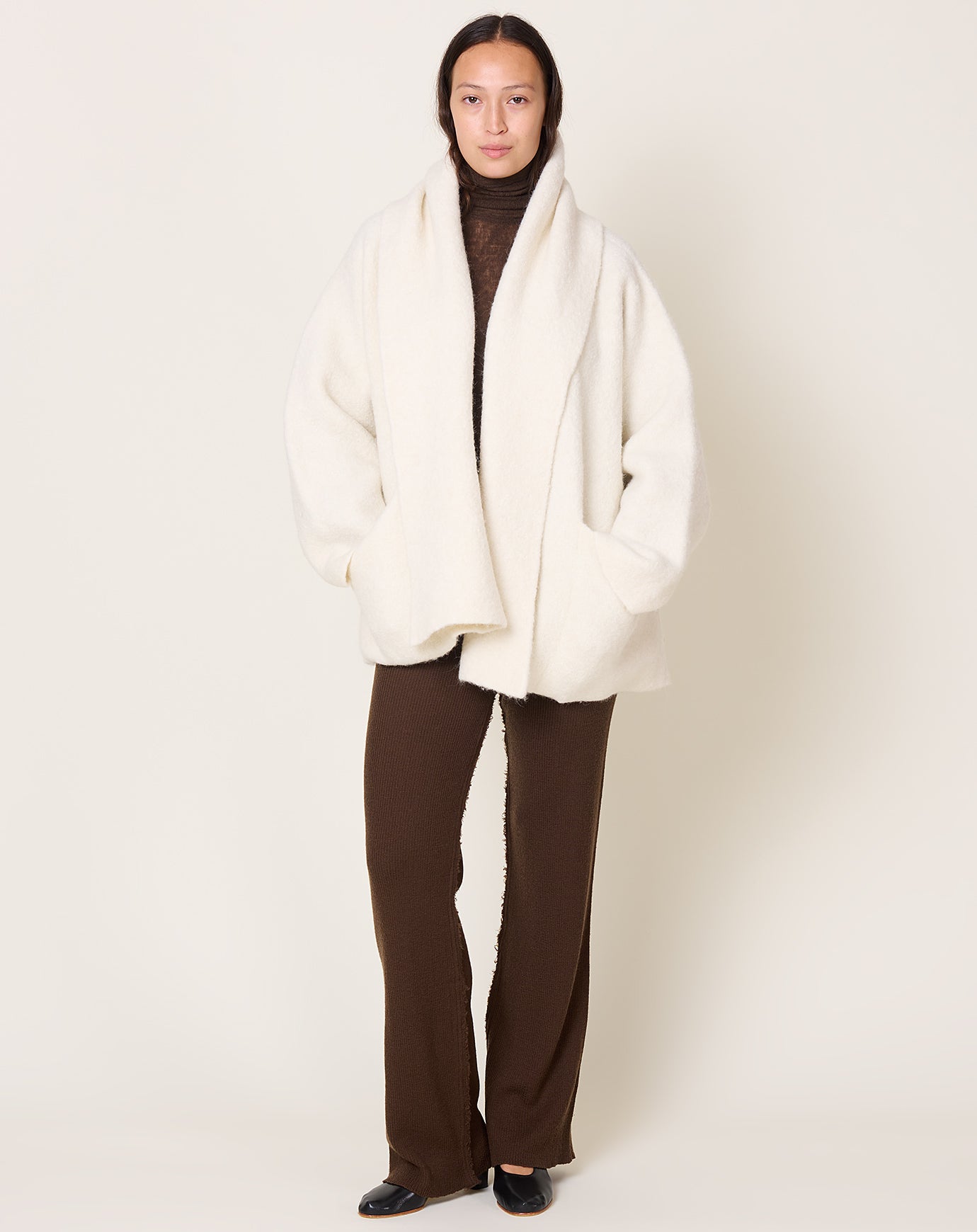 Lauren Manoogian Double Face Coat in Raw White