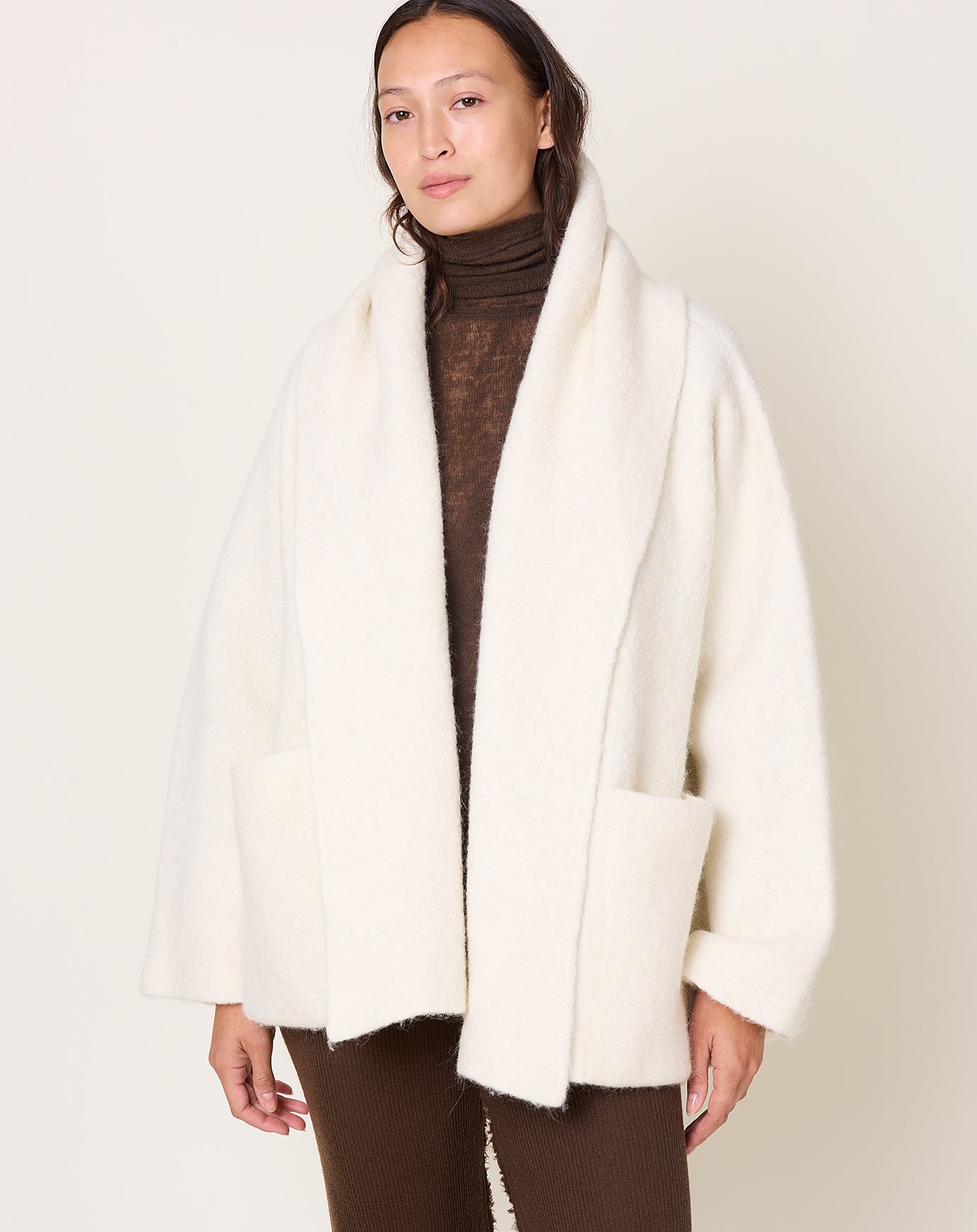 Lauren Manoogian Double Face Coat in Raw White