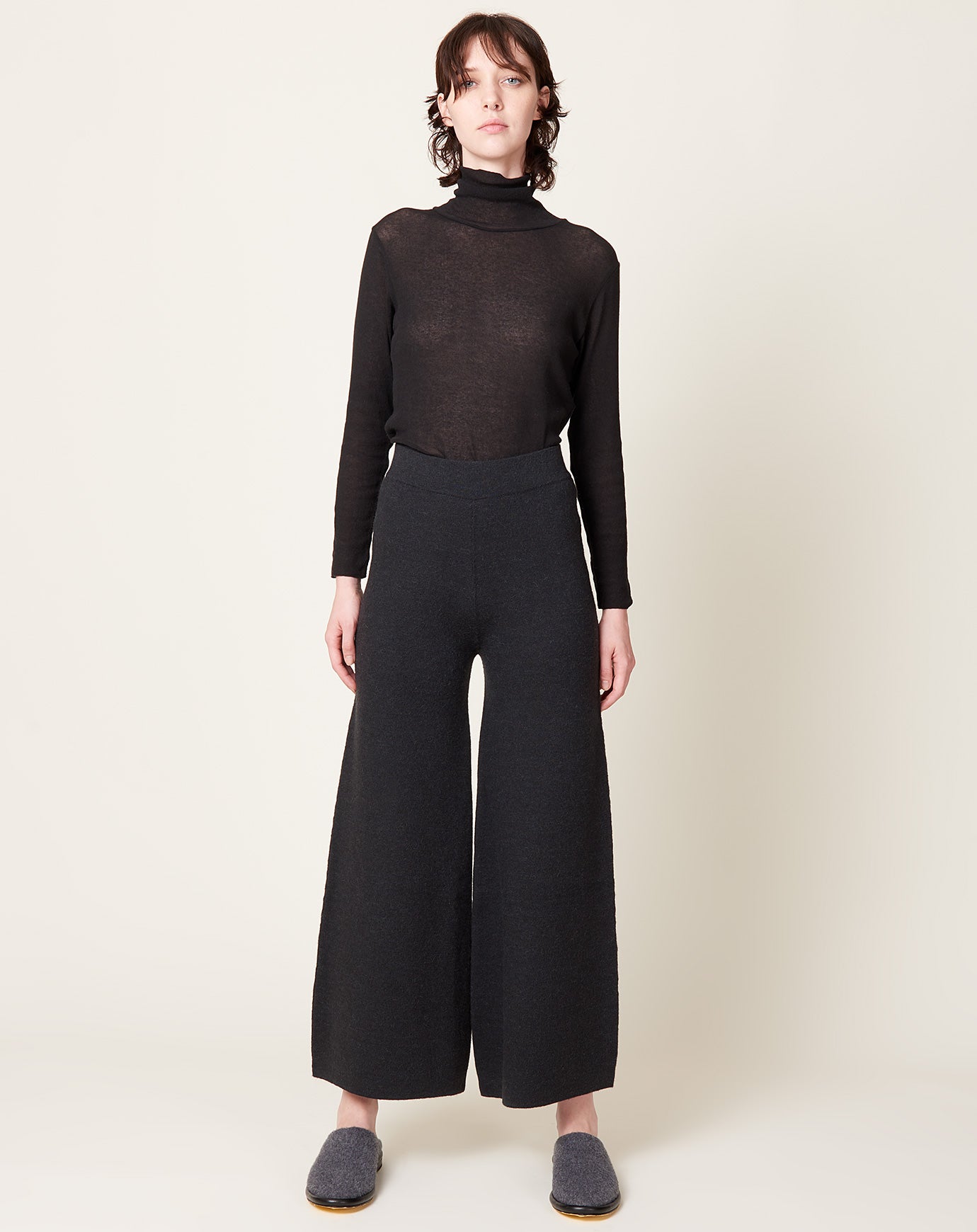 Lauren Manoogian Double Knit Flare Pants in Ink