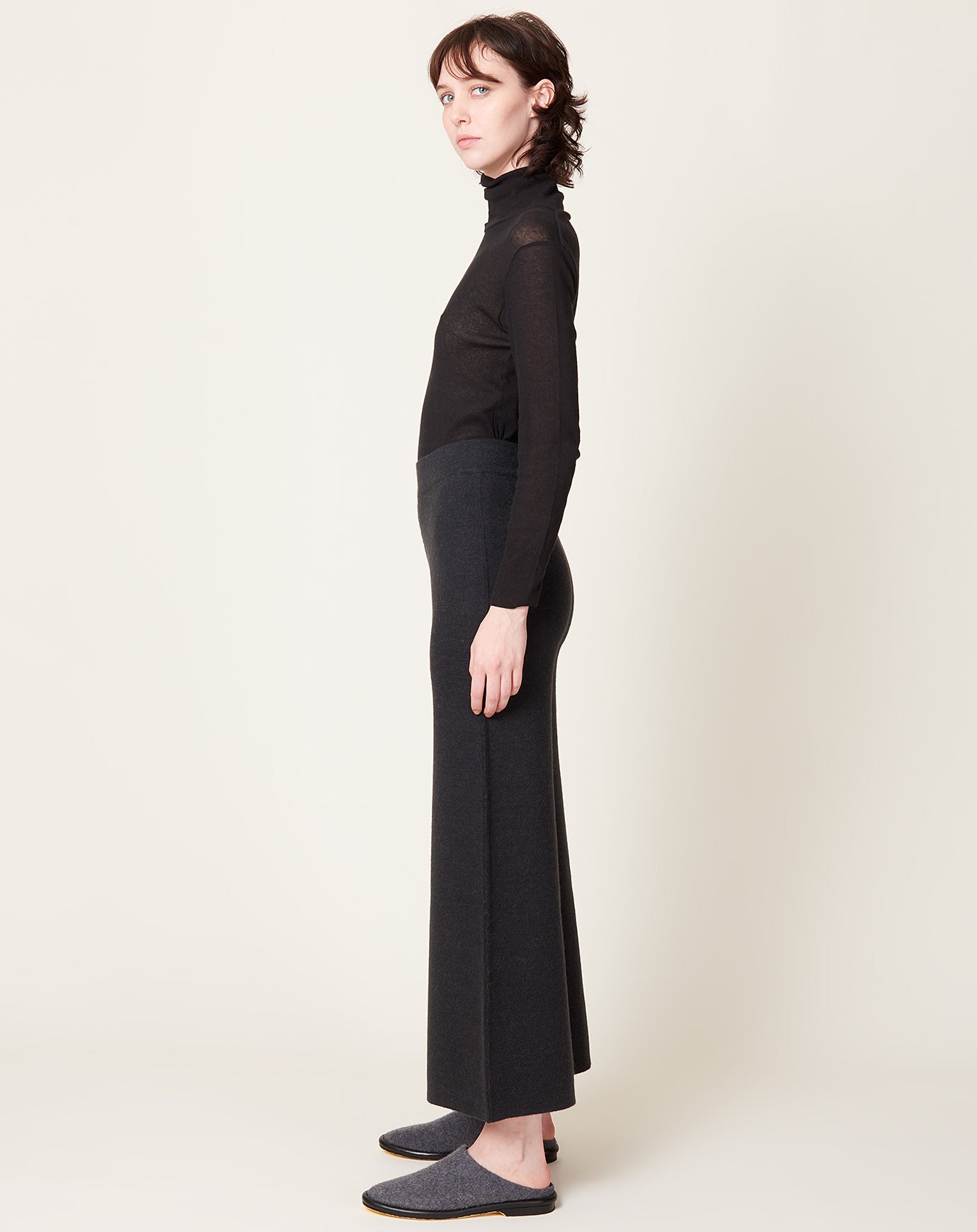 Lauren Manoogian Double Knit Flare Pants in Ink