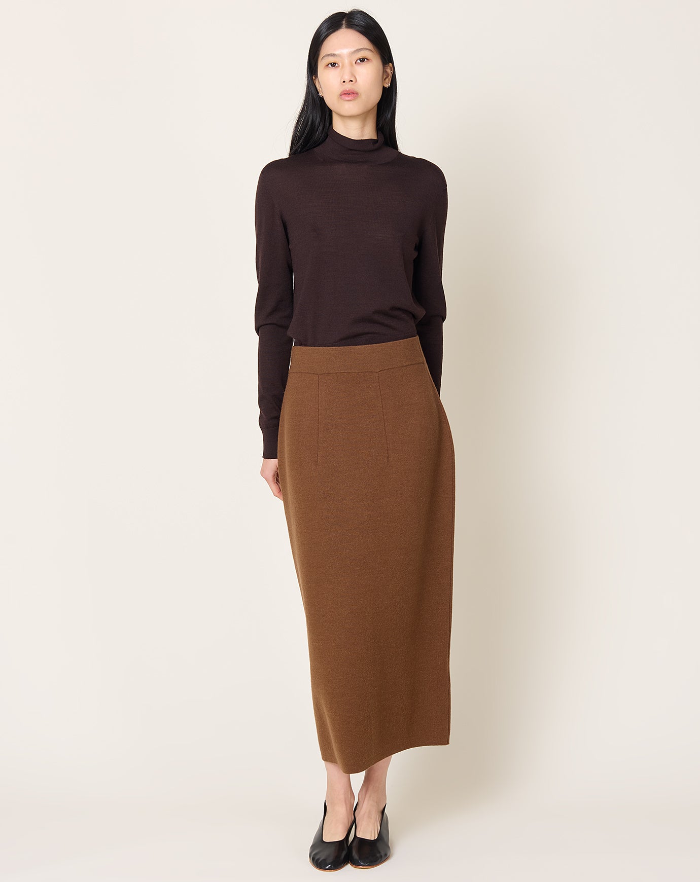 Lauren Manoogian Double Knit Hip Skirt in Rust