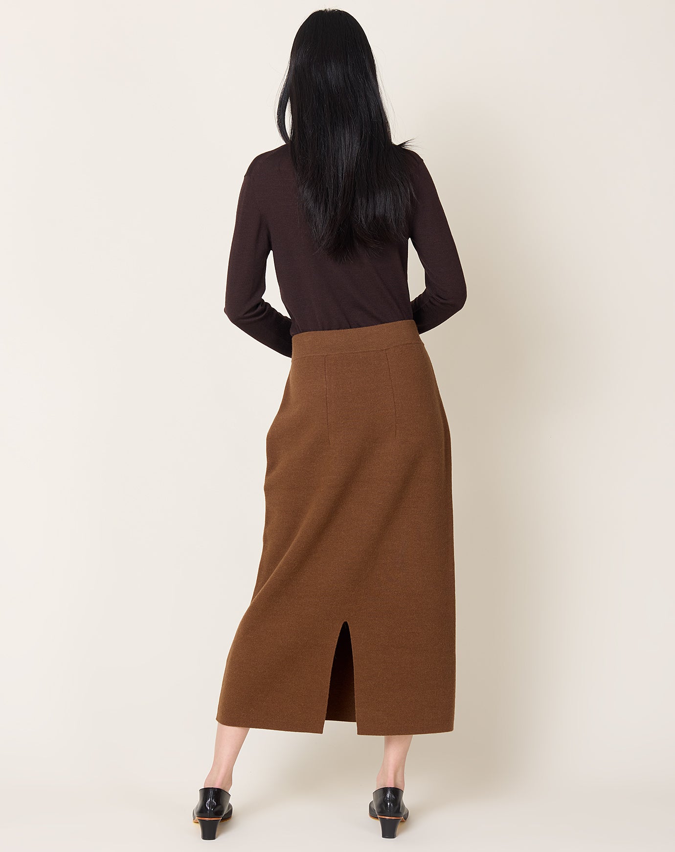 Lauren Manoogian Double Knit Hip Skirt in Rust