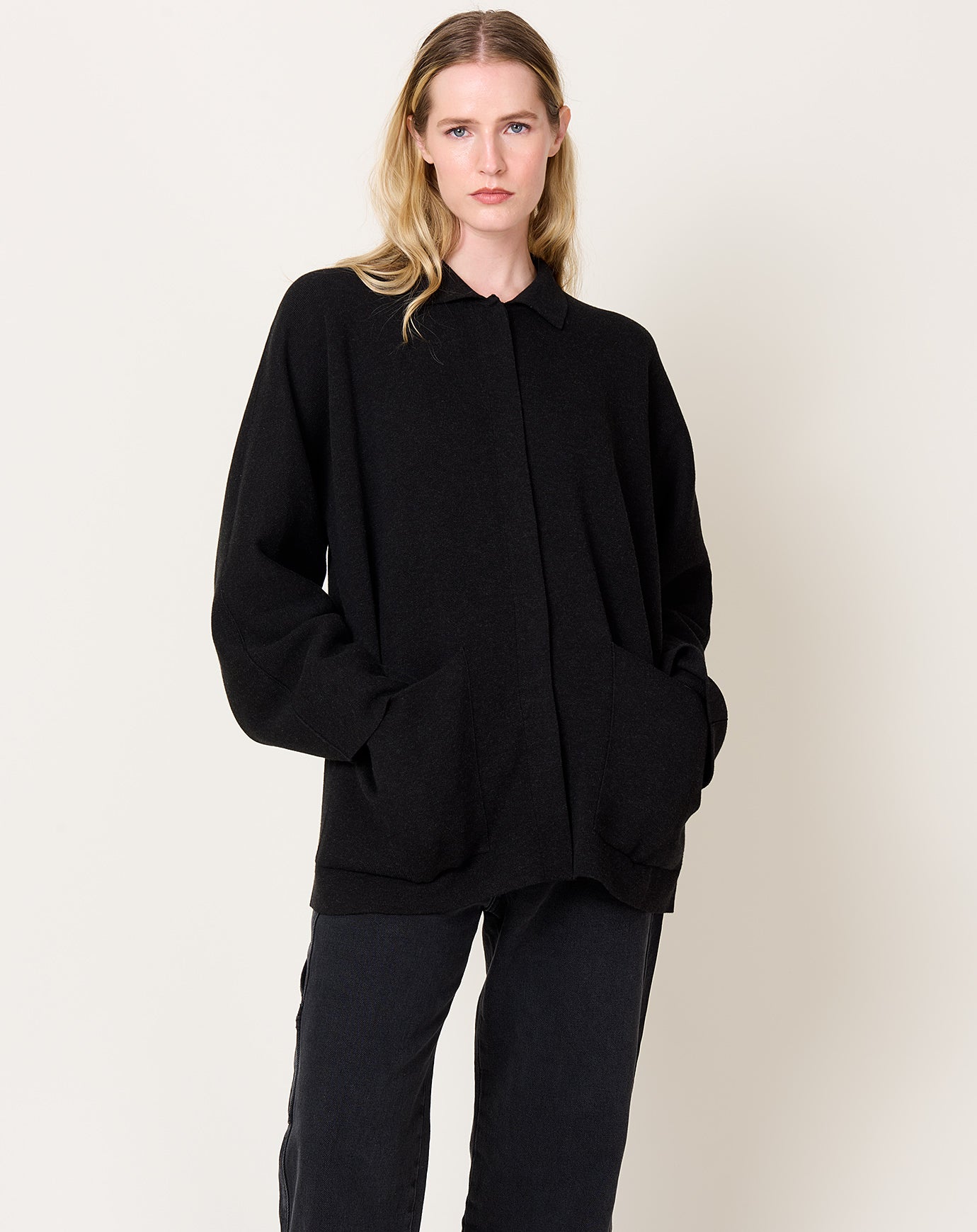 Lauren Manoogian Double Knit Jacket in Black Melange