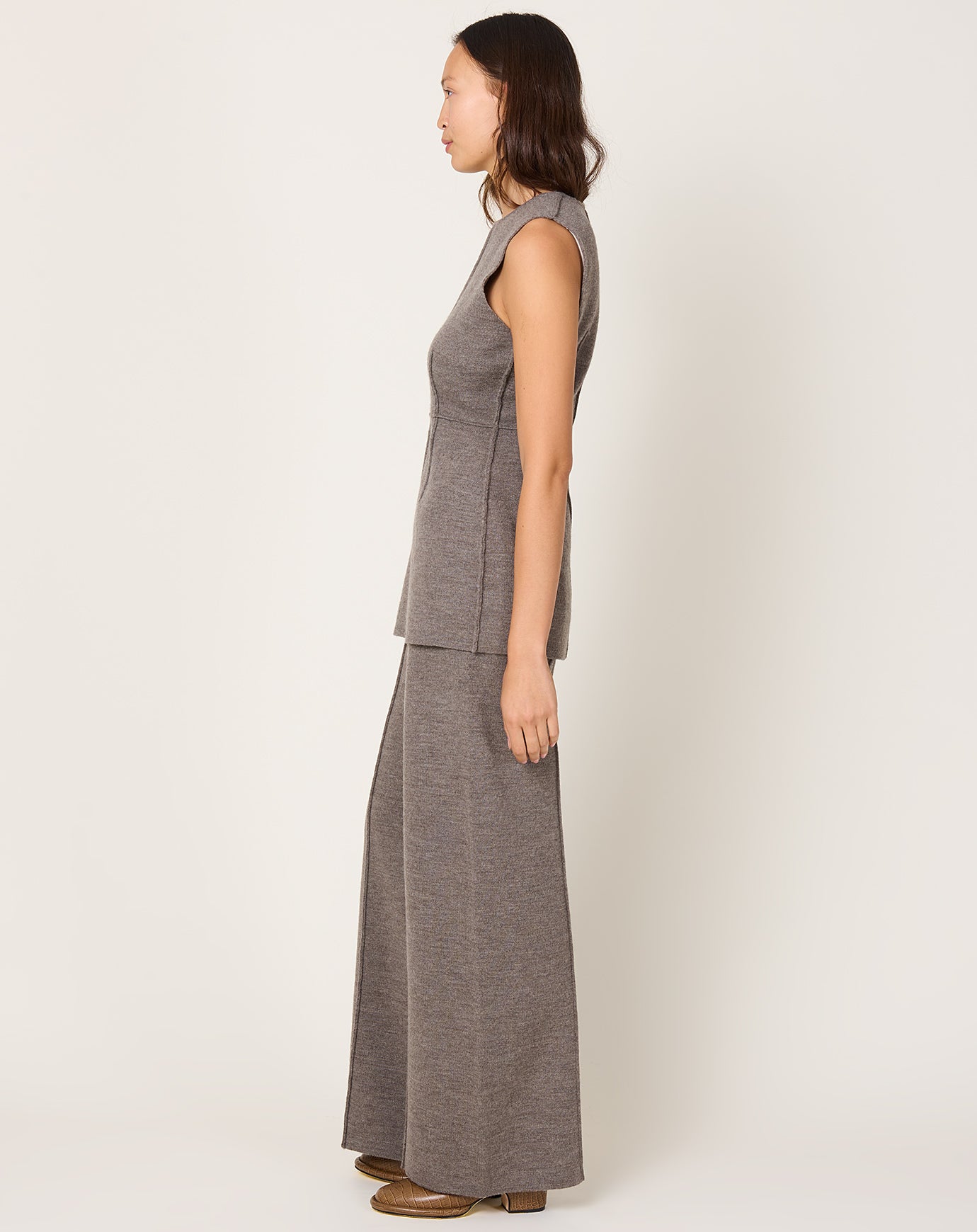 Lauren Manoogian Double Knit Trouser in Cinder