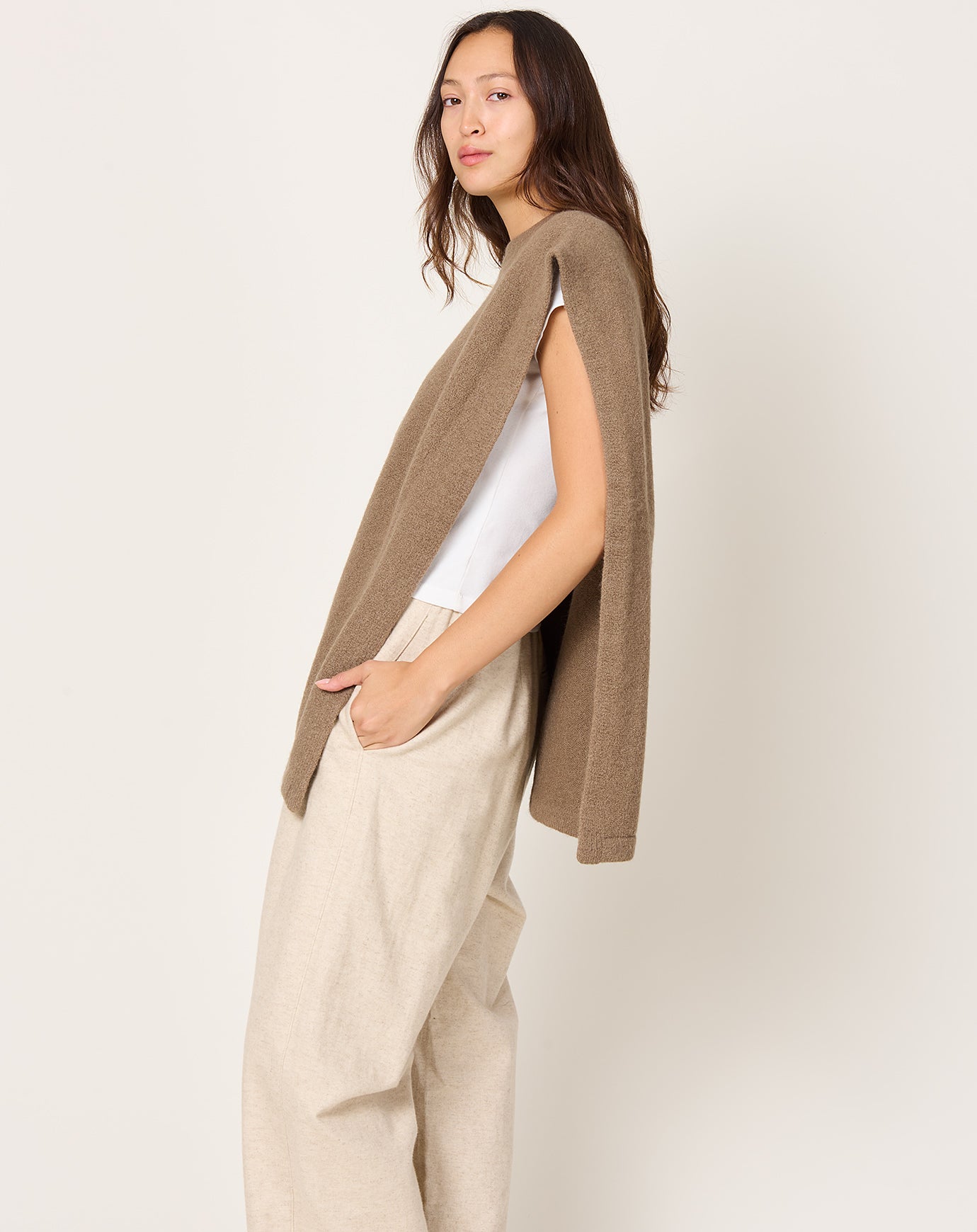 Lauren Manoogian Drape Gilet in Tobacco