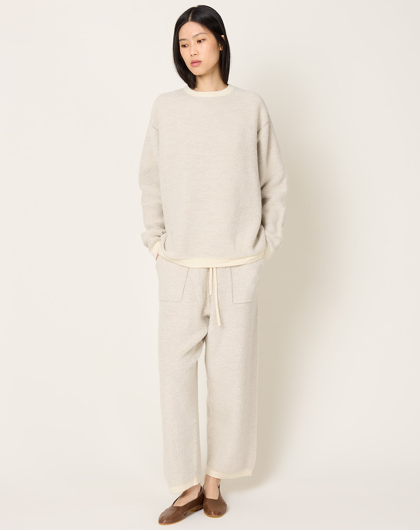 Lauren Manoogian Fine Terry Crewneck in Raw White