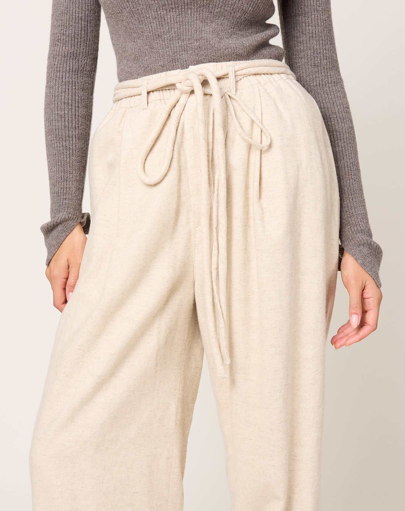 Lauren Manoogian Flannel Lace Trouser in Ecru