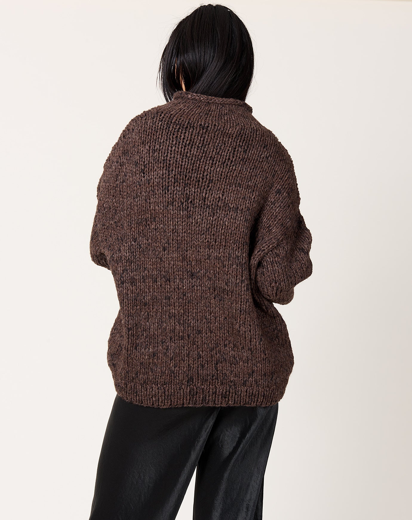 Lauren Manoogian Handknit Paint Rollneck in Black Paint