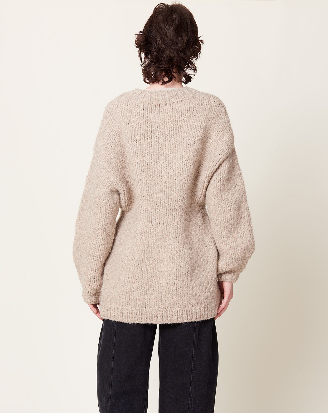 Lauren Manoogian Handknit Peplum Pullover in Dust