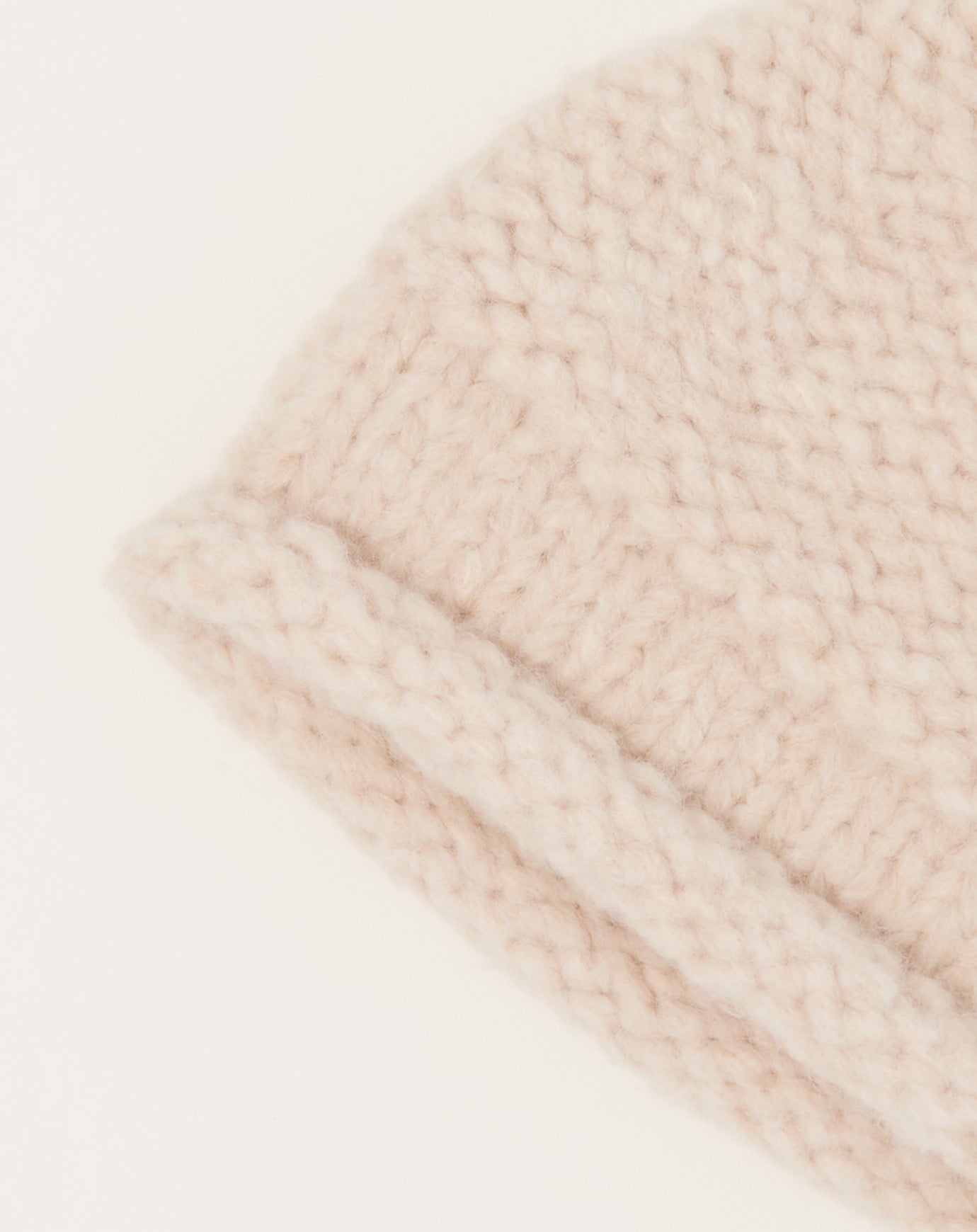 Lauren Manoogian Handknit Purl Roll Hat in Alabaster