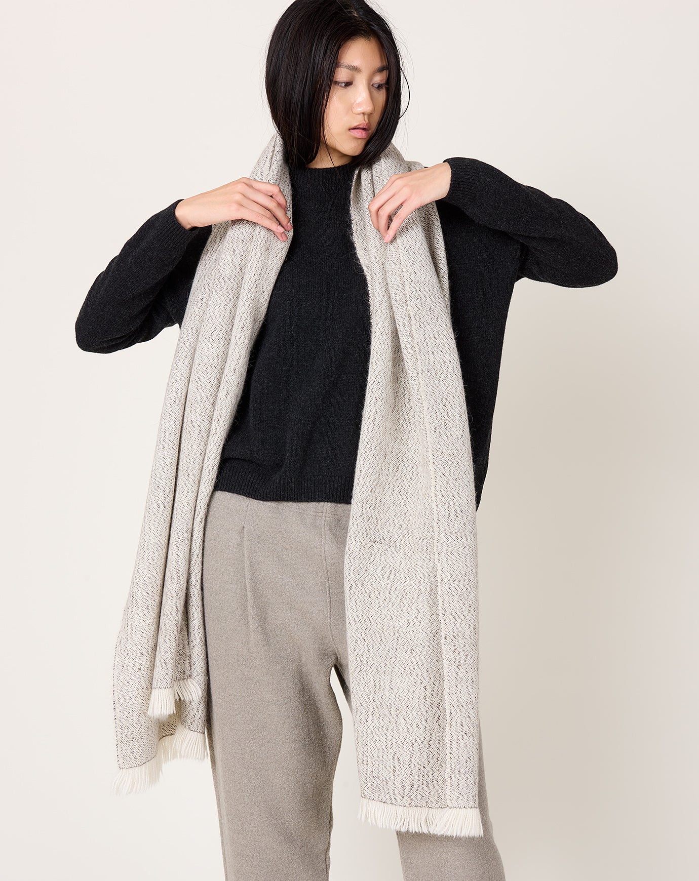 Lauren Manoogian Handwoven Speckle Wrap in Blackened