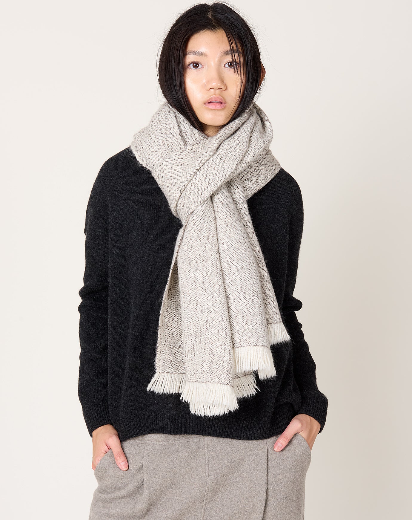 Lauren Manoogian Handwoven Speckle Wrap in Blackened