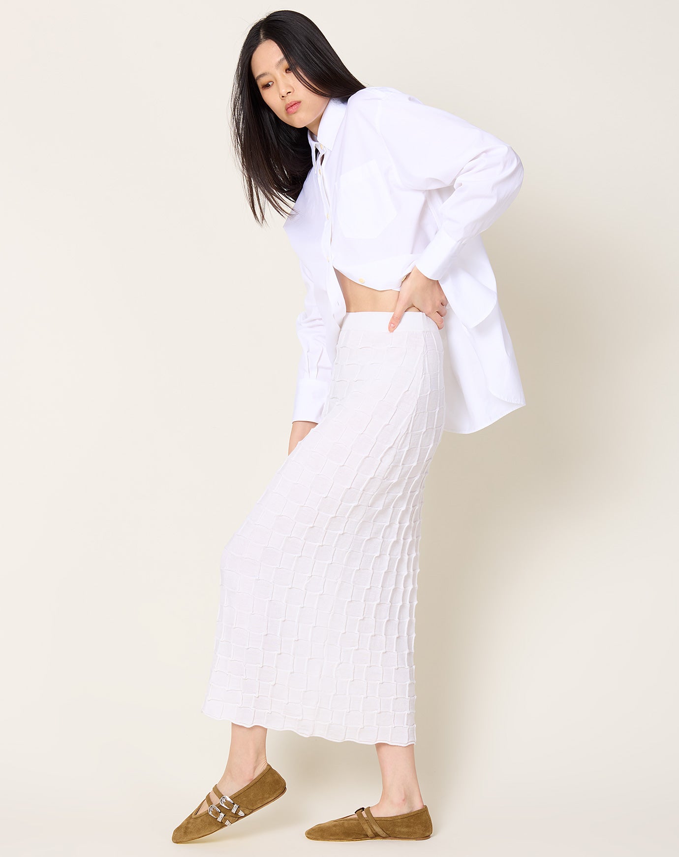 Lauren Manoogian Inlay Skirt in White