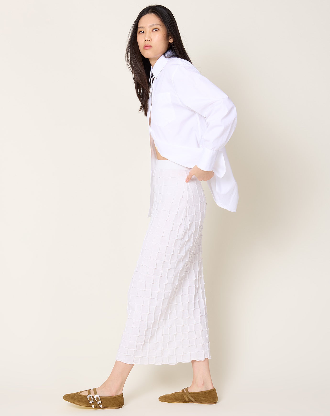 Lauren Manoogian Inlay Skirt in White