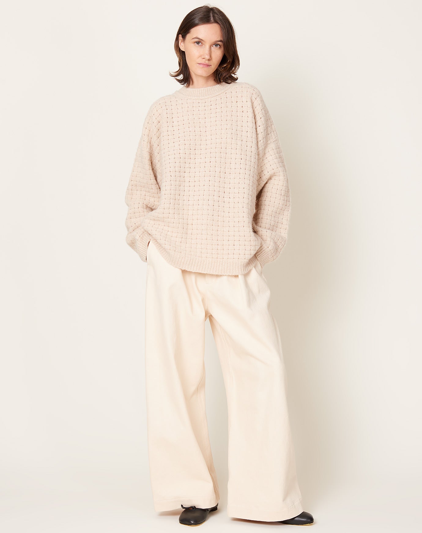 Lauren Manoogian Interlace Crewneck in Alabaster