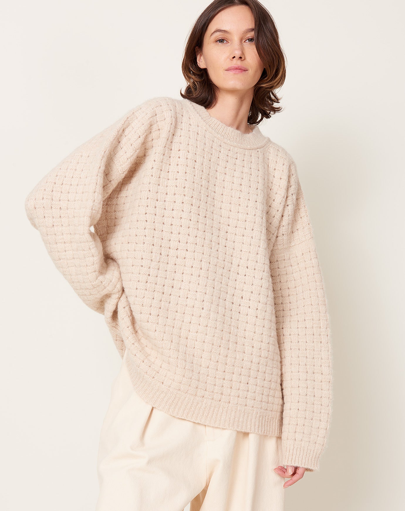 Lauren Manoogian Interlace Crewneck in Alabaster