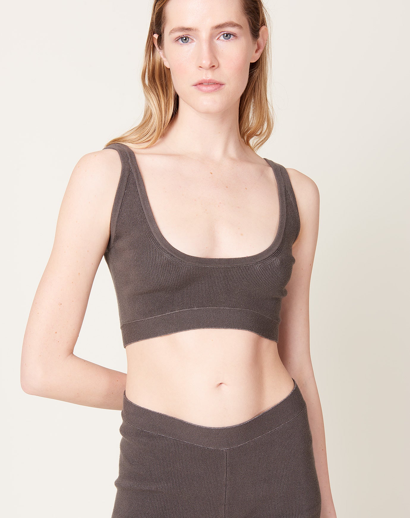 Lauren Manoogian Rib Bralette in Coal